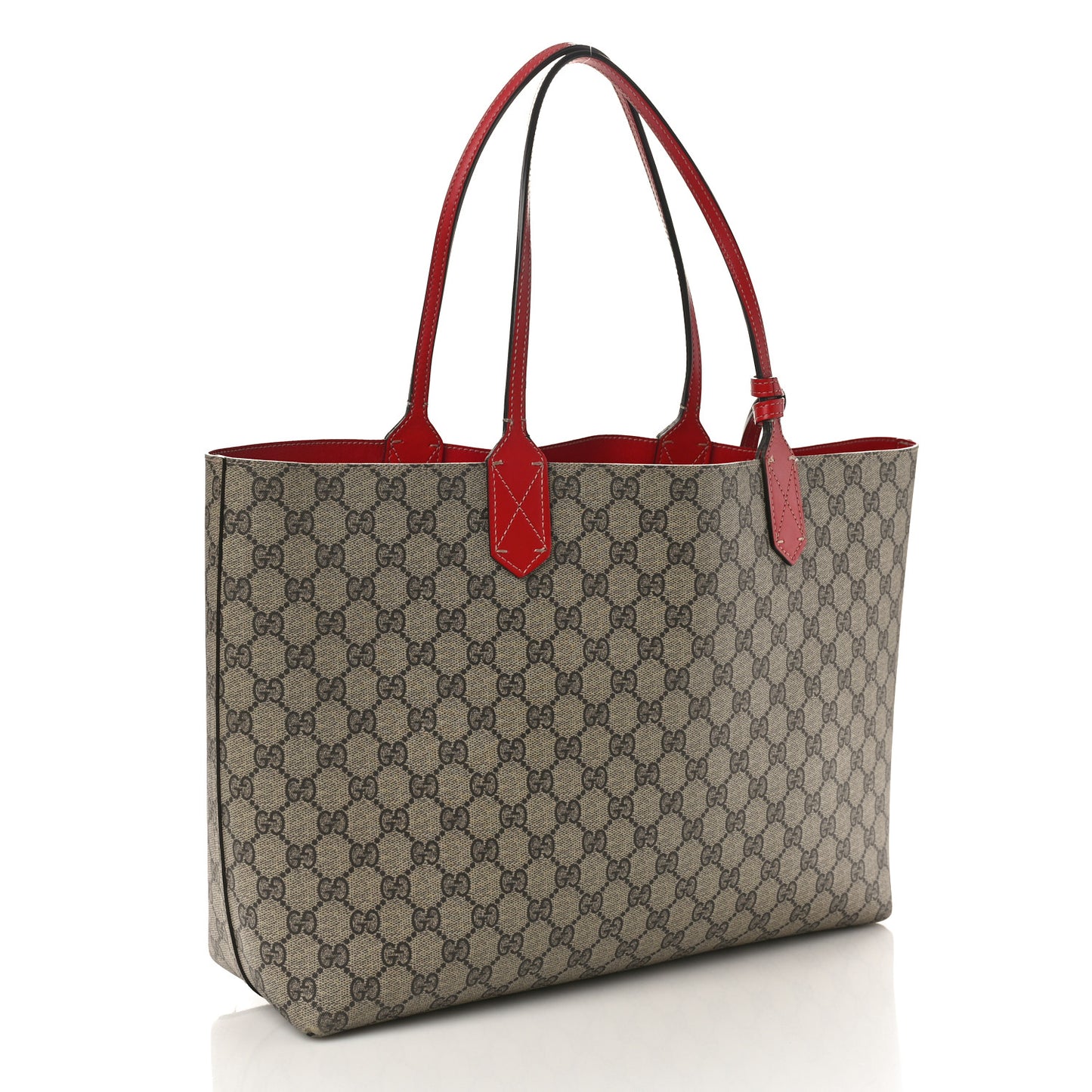 GG Supreme Monogram Medium Reversible Tote Beige Tobasco