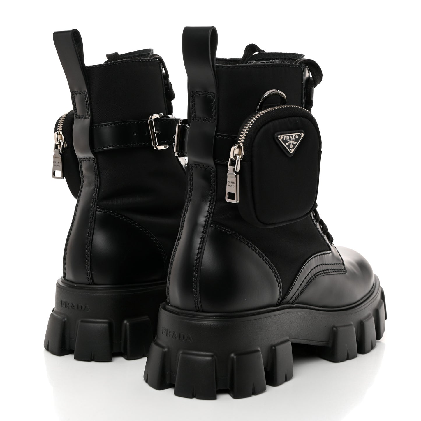 Spazzolato Rois Re-Nylon Metal Triangle Logo Mens Monolith Pouch Pocket 60mm Combat Boots 8 Black