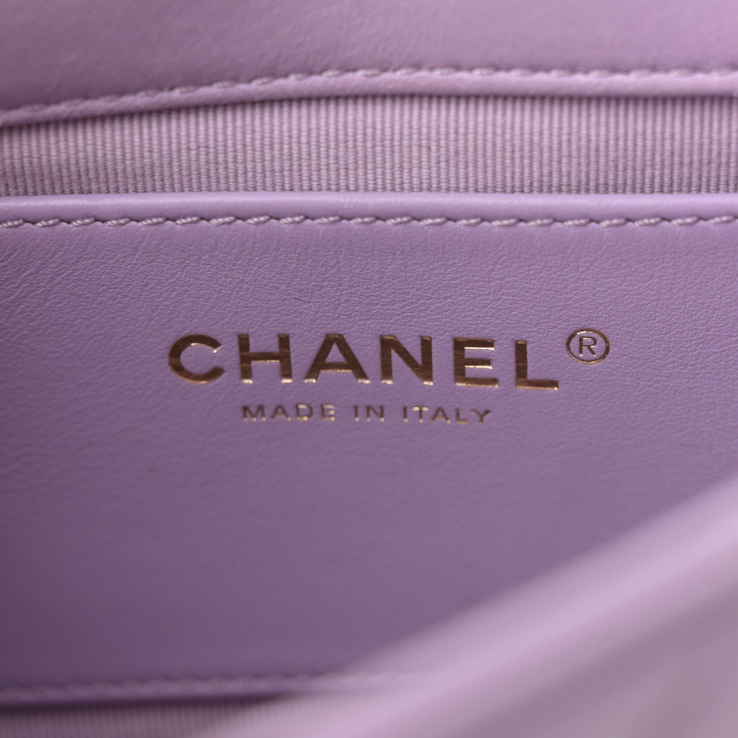 Lambskin Quilted Braided CC Small Flap Lilac