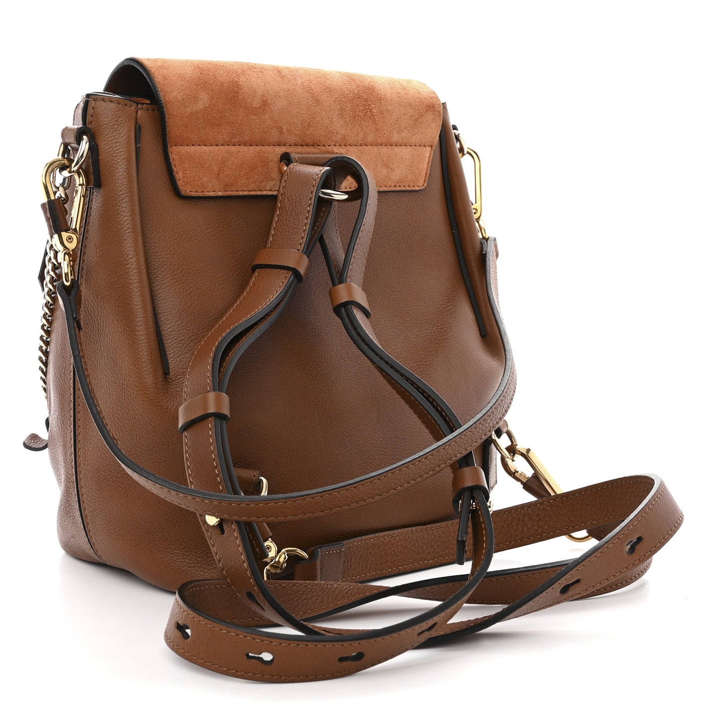 Suede Calfskin Medium Faye Backpack Tan