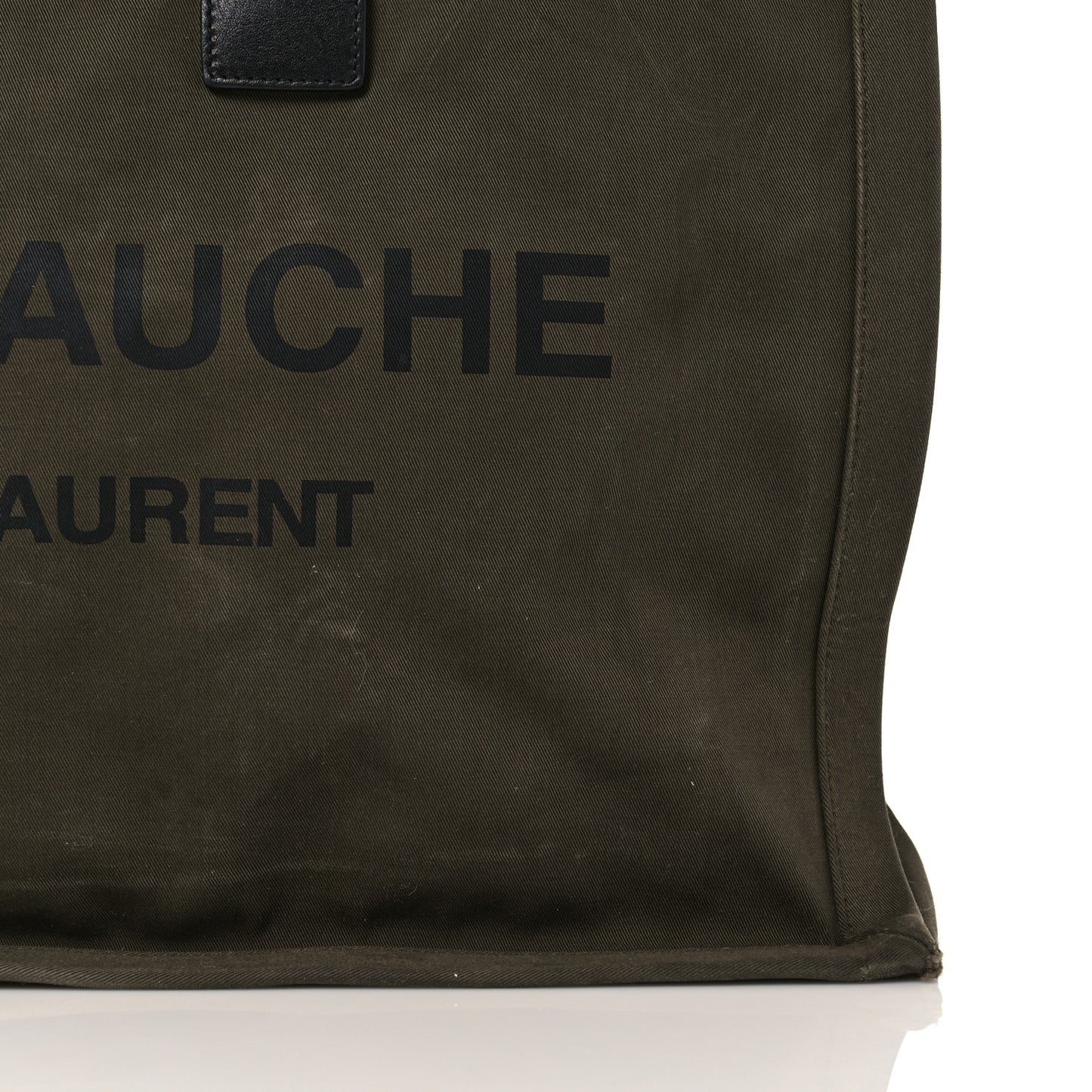 Linen Calfskin Rive Gauche Tote Khaki