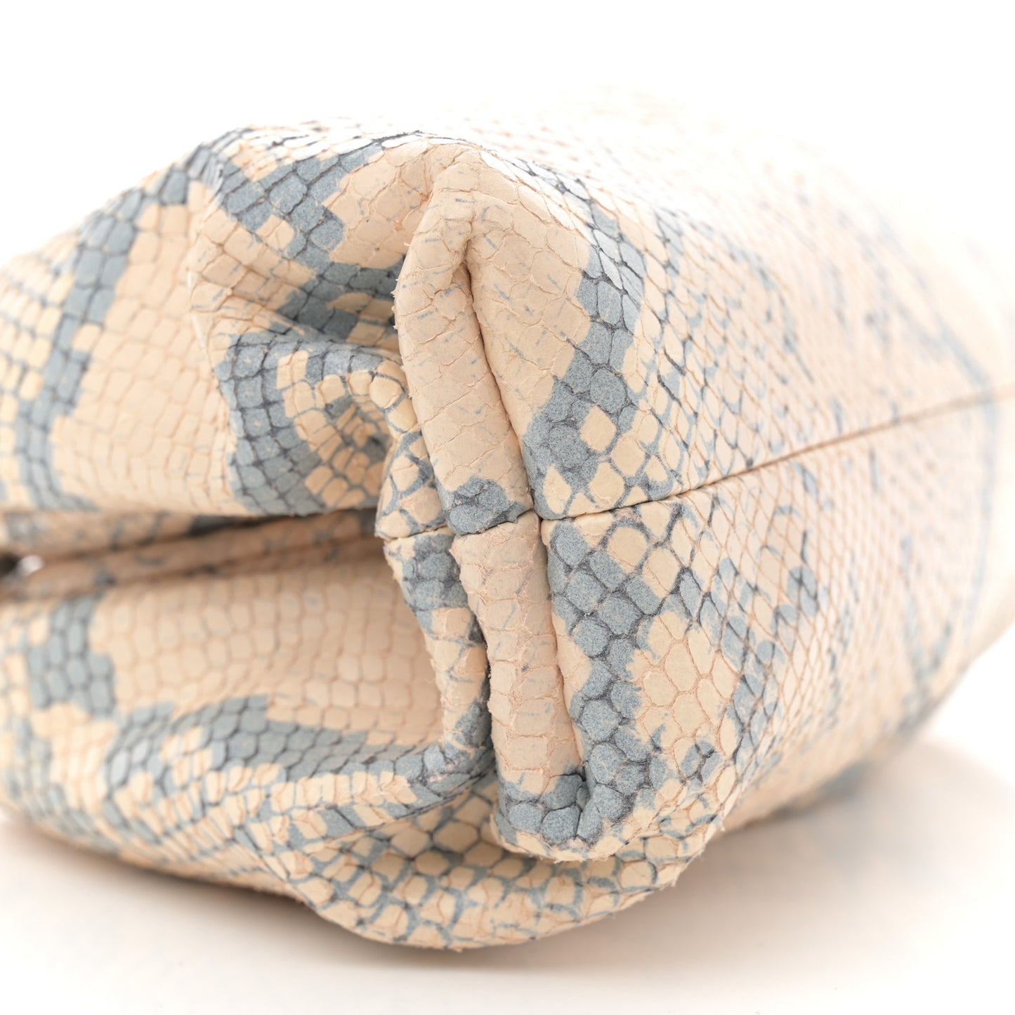 Goatskin Python Embossed Teen Pouch Cantaloupe