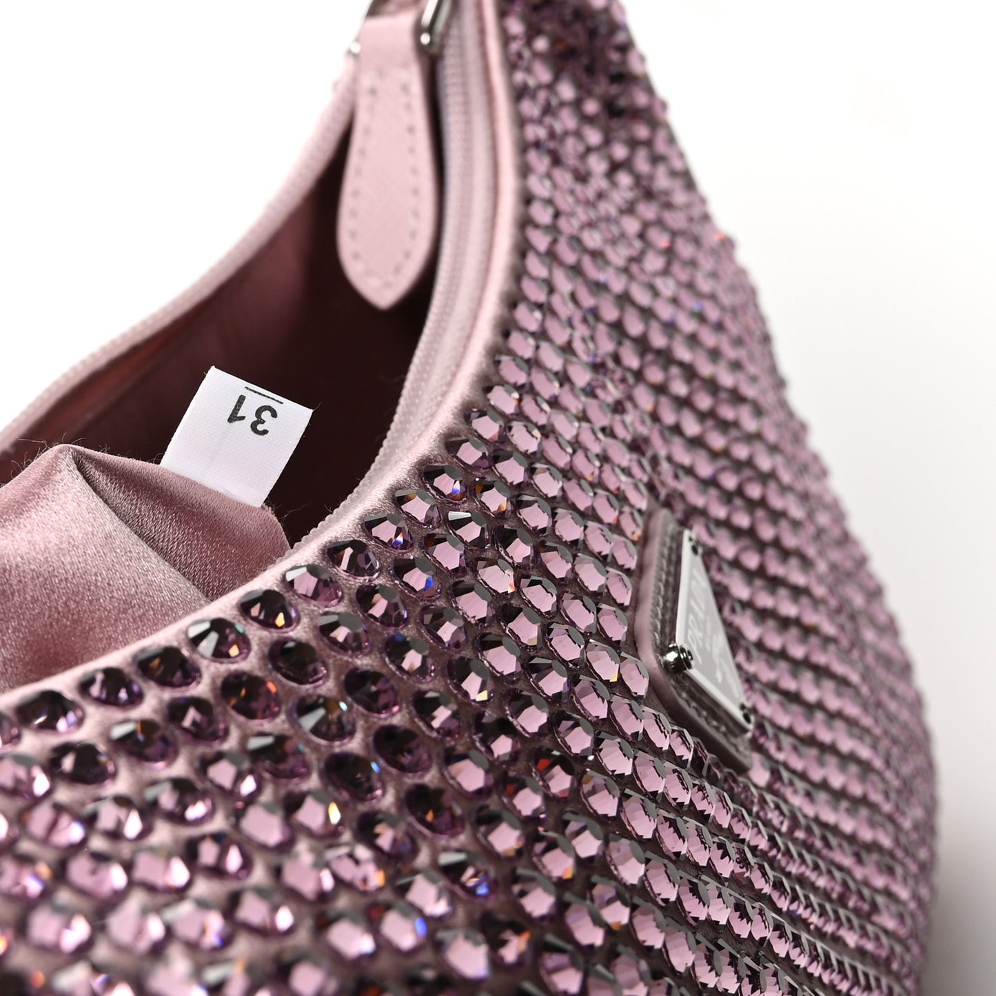 Satin Crystal Mini Re-Edition 2000 Bag Alabastro