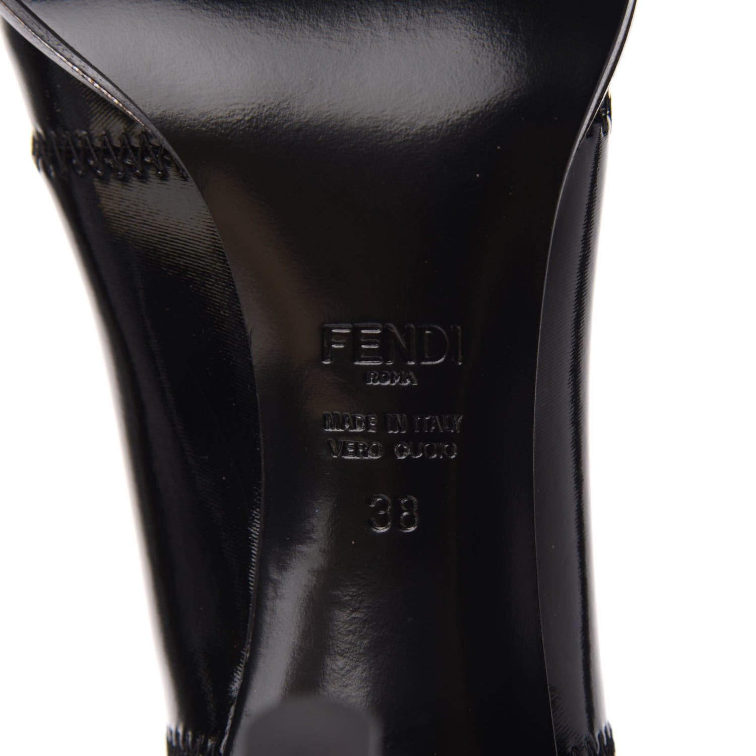 Fendi Glossy Neoprene FFrame Ankle Boots 38 Black 6 of 8