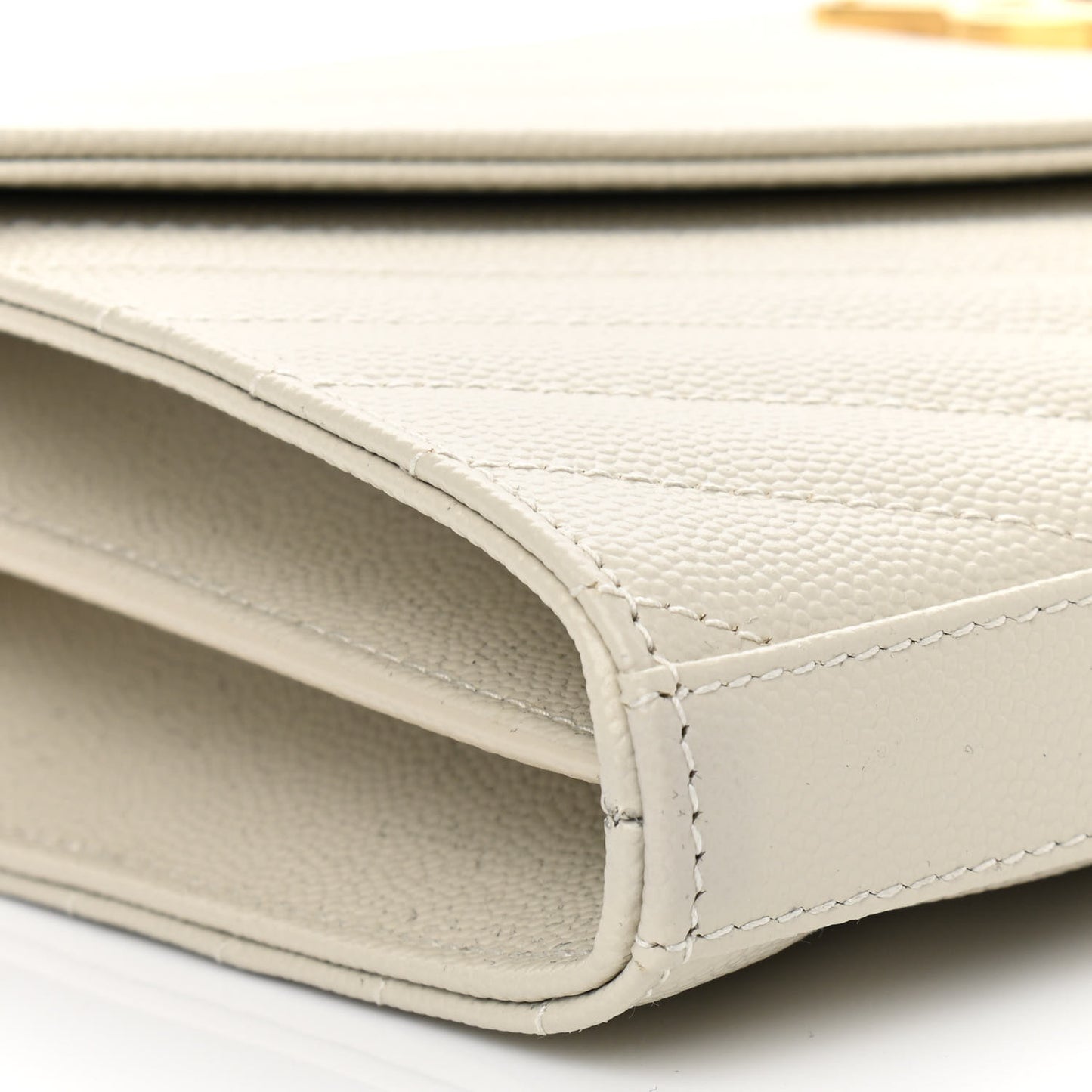 Grain De Poudre Matelasse Chevron Monogram Chain Wallet Crema Soft