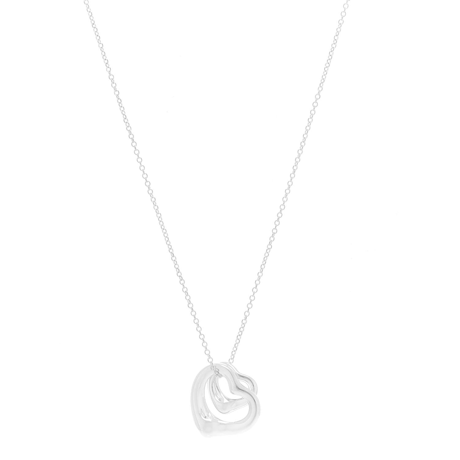 Tiffany Sterling Silver Elsa Peretti Double Open Heart Pendant Necklace 2 of 8