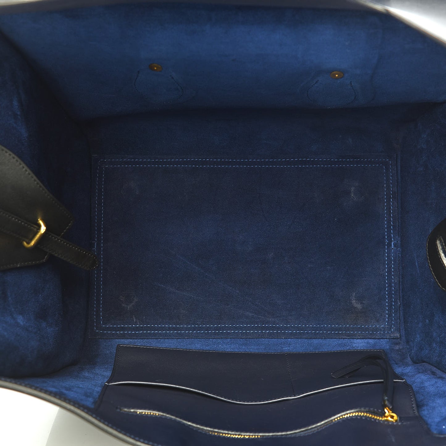 Smooth Calfskin Large Bi-Color Tie Knot Tote Black Navy