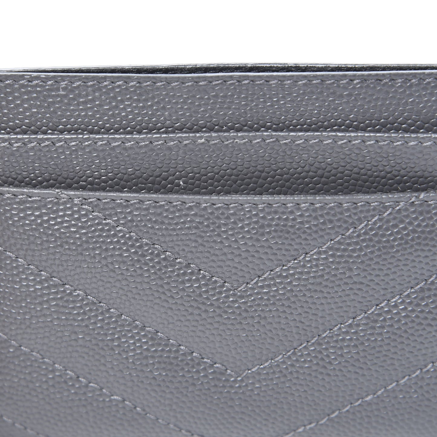 Grain De Poudre Matelasse Chevron Monogram Credit Card Case Earth