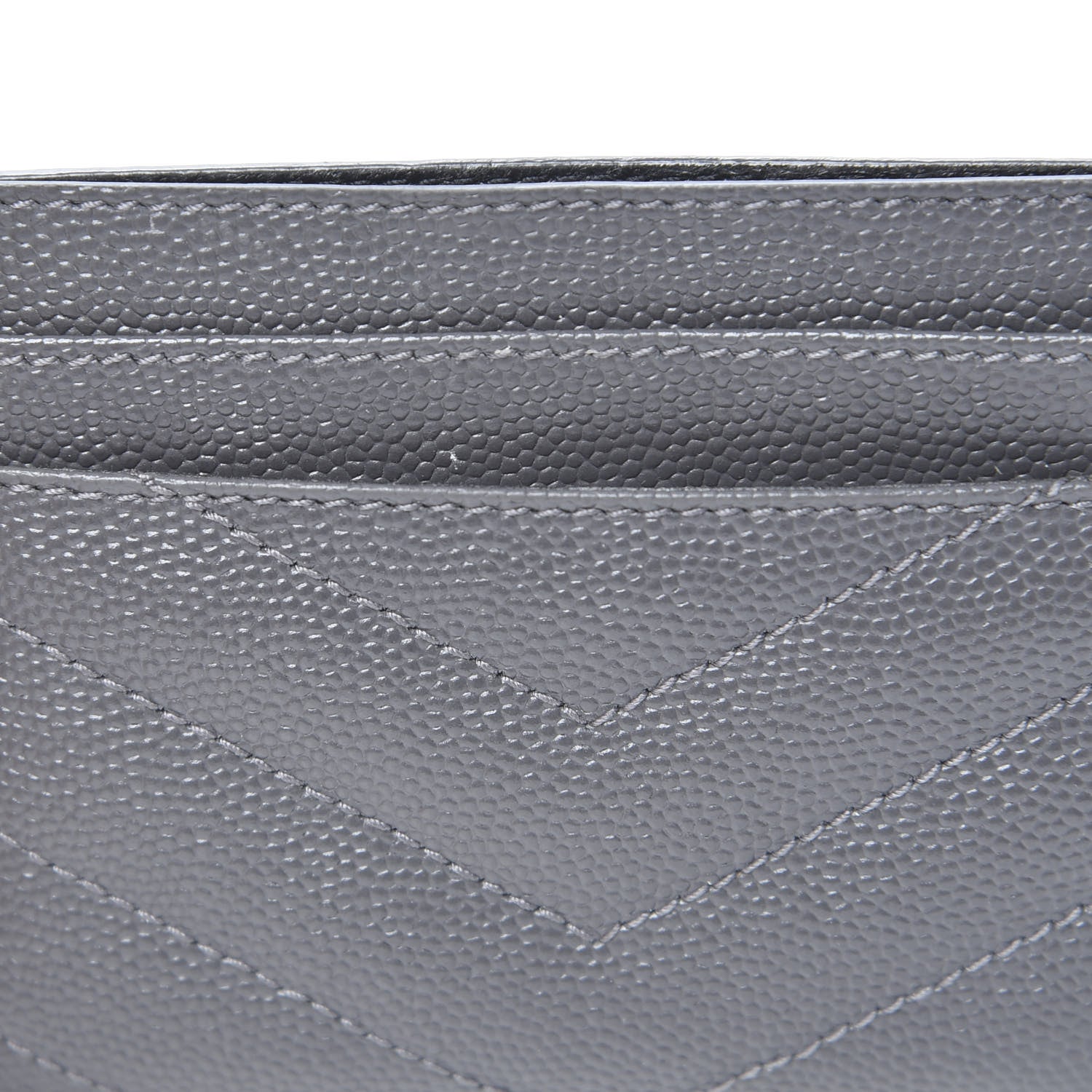 Saint Laurent Grain De Poudre Matelasse Chevron Monogram Credit Card Case Earth 8 of 9