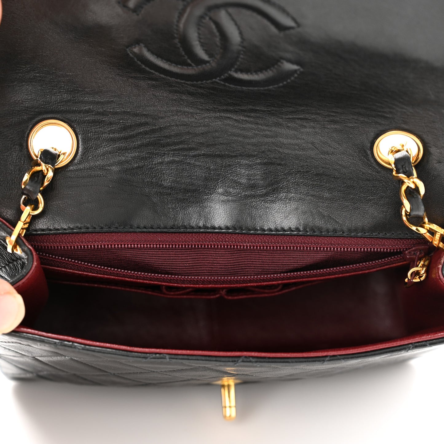 Lambskin Mini Square Flap Black