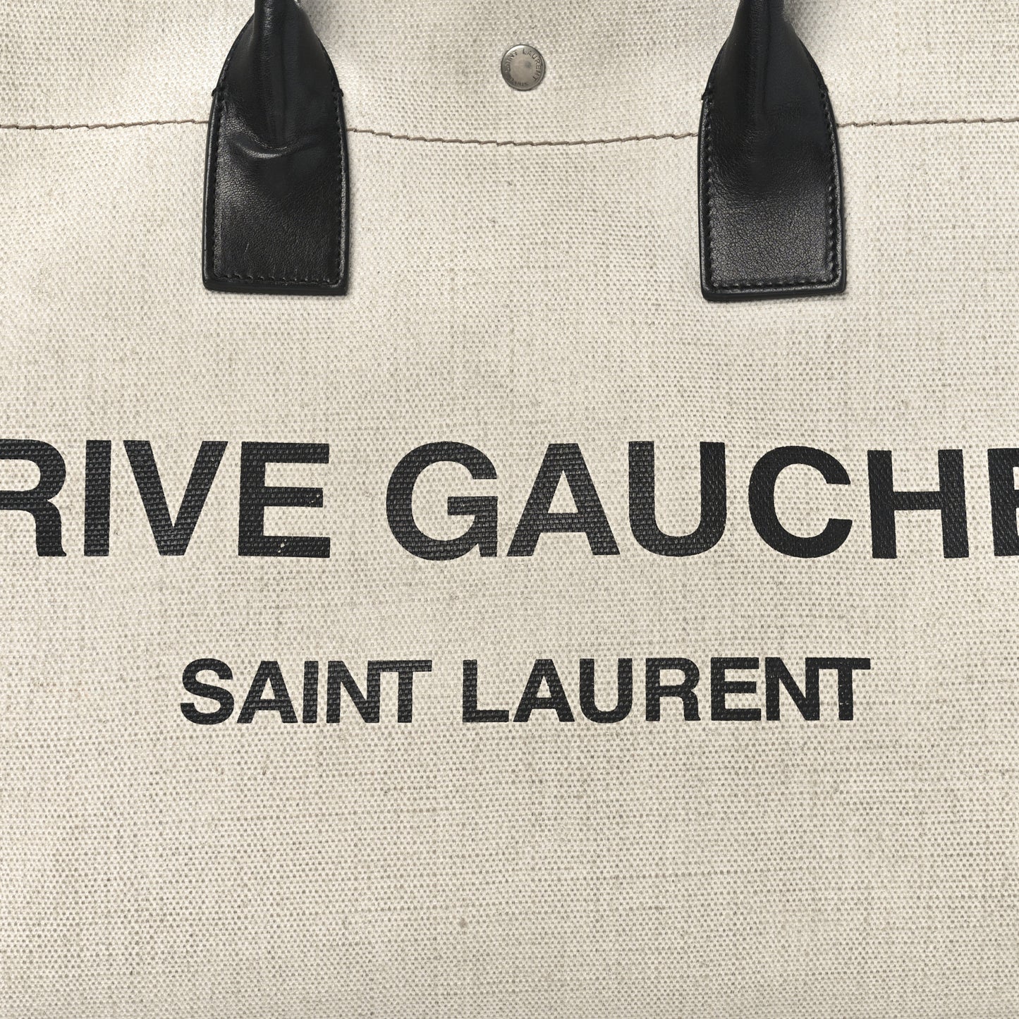 Linen Calfskin Rive Gauche Tote Greggio Natural