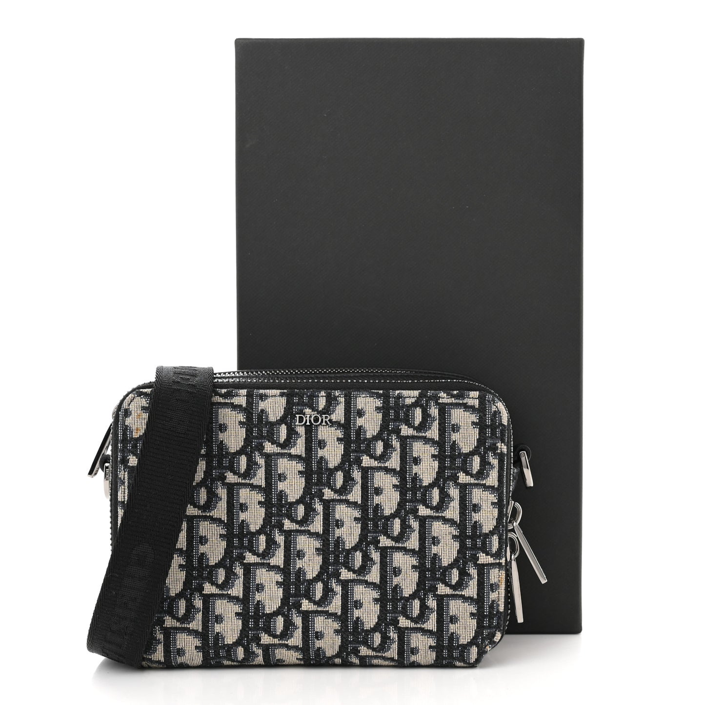 Oblique Pouch Beige Black