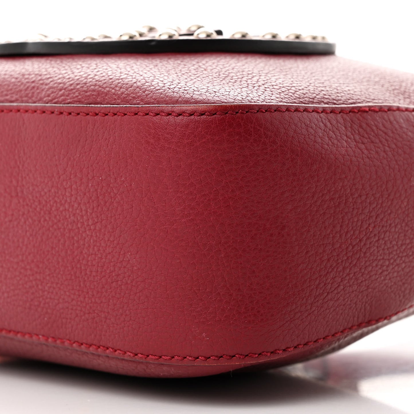 Pebbled Calfskin Studded Small Soho Disco Bag Soft Burgundy
