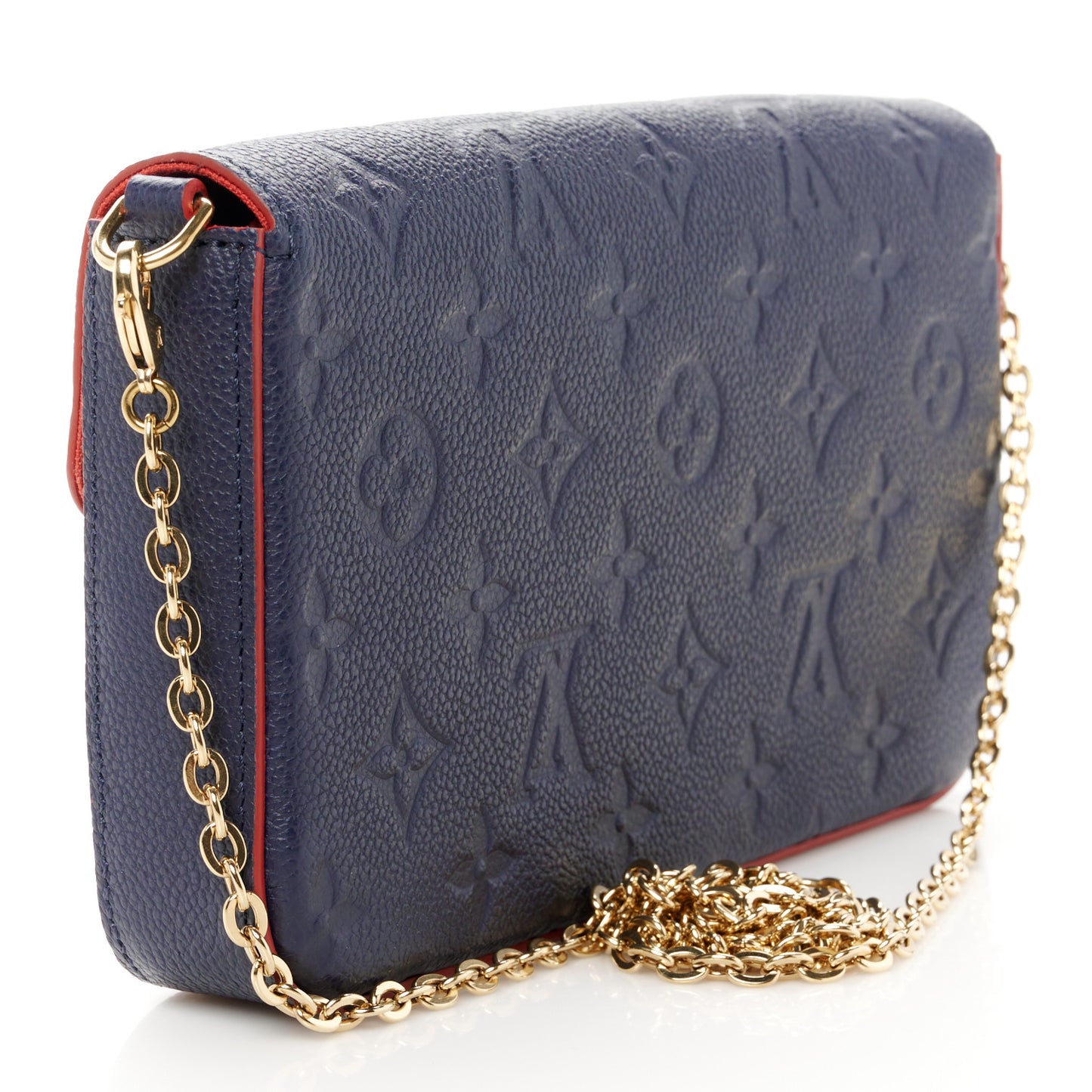Empreinte Pochette Felicie Chain Wallet Marine Rouge