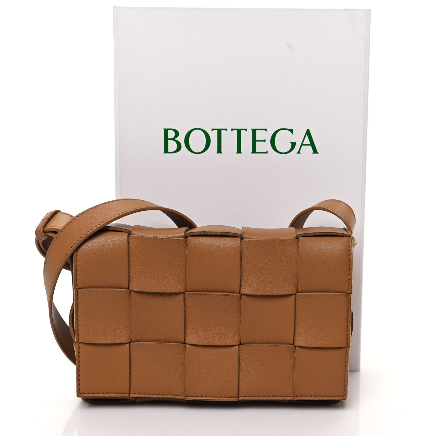 Bottega Veneta Lambskin Maxi Intrecciato Cassette Crossbody Bag Caramel 11 of 11