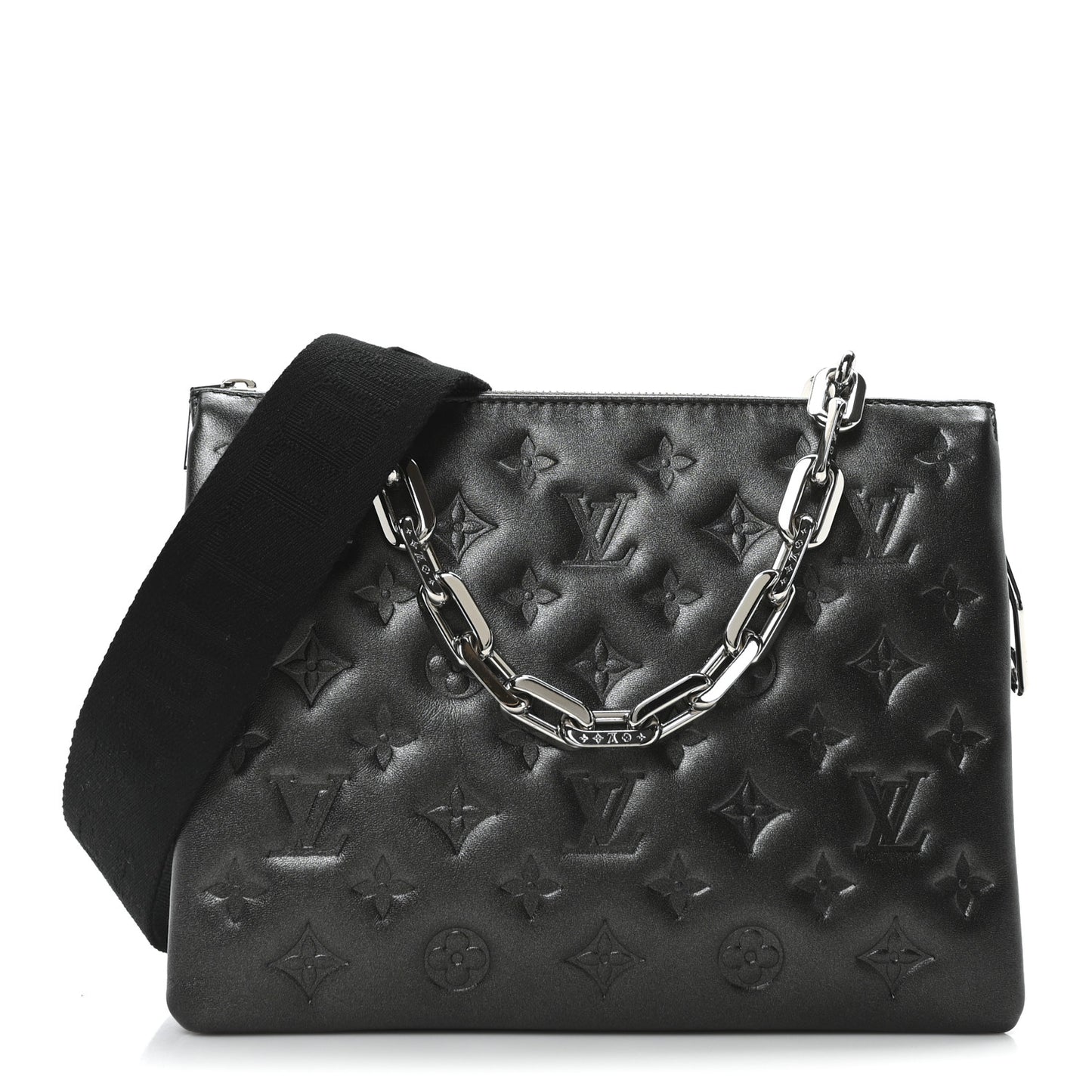 Lambskin Embossed Monogram Coussin PM Anthracite