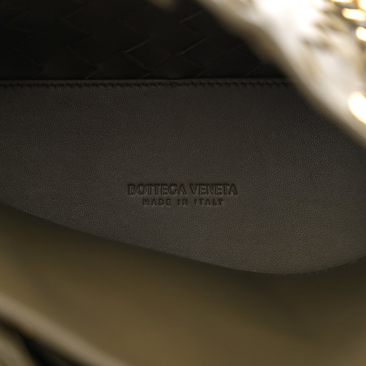 Nappa Intrecciato Small Andiamo With Chain Shoulder Bag Pinecone