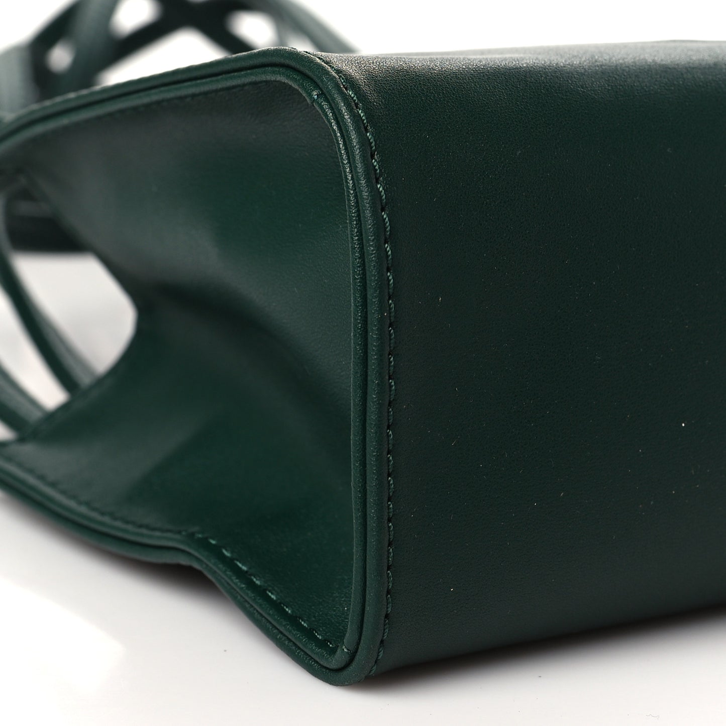 Vegan Leather Small Shopping Bag Dark Olive