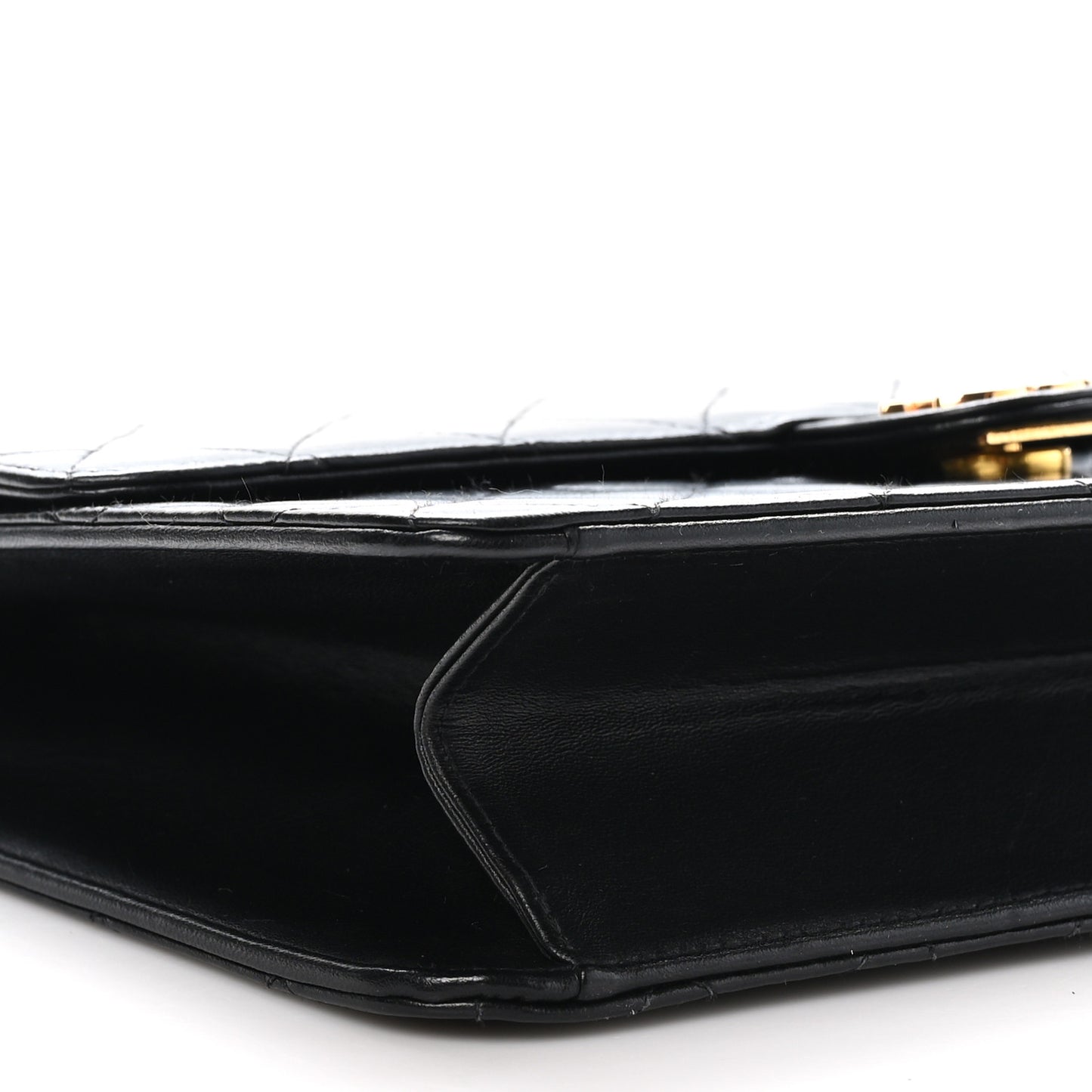 Lambskin Quilted Clutch With Chain Flap Black