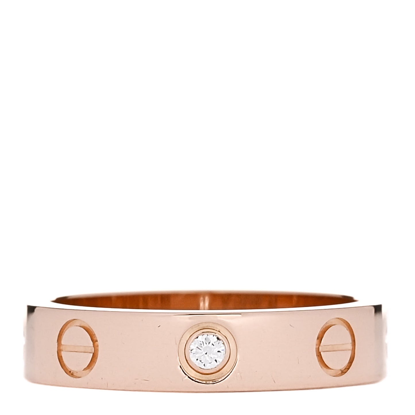 18K Pink Gold Diamond 4mm LOVE Wedding Band Ring 49 5