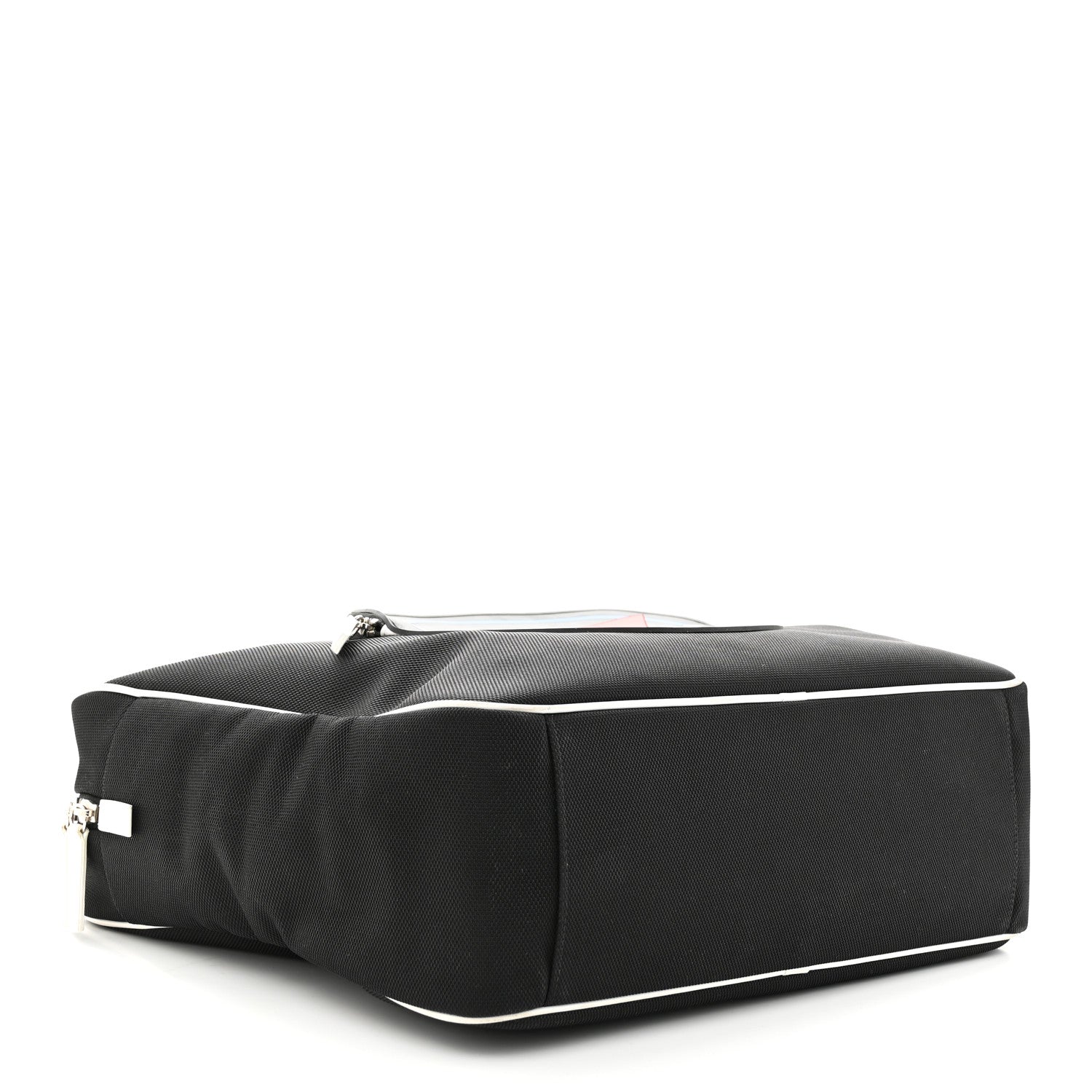 Chanel Canvas Rubber Airlines Large Zip Shopping Tote Black White Red 4 of 17