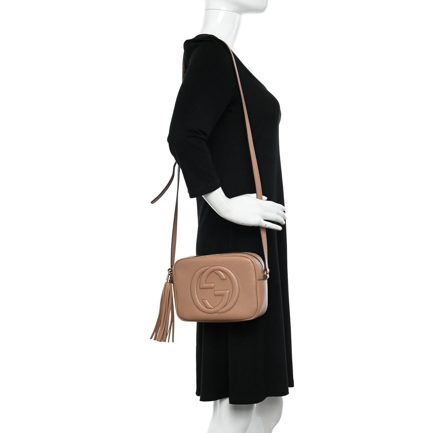 Pebbled Calfskin Small Soho Disco Bag Camelia