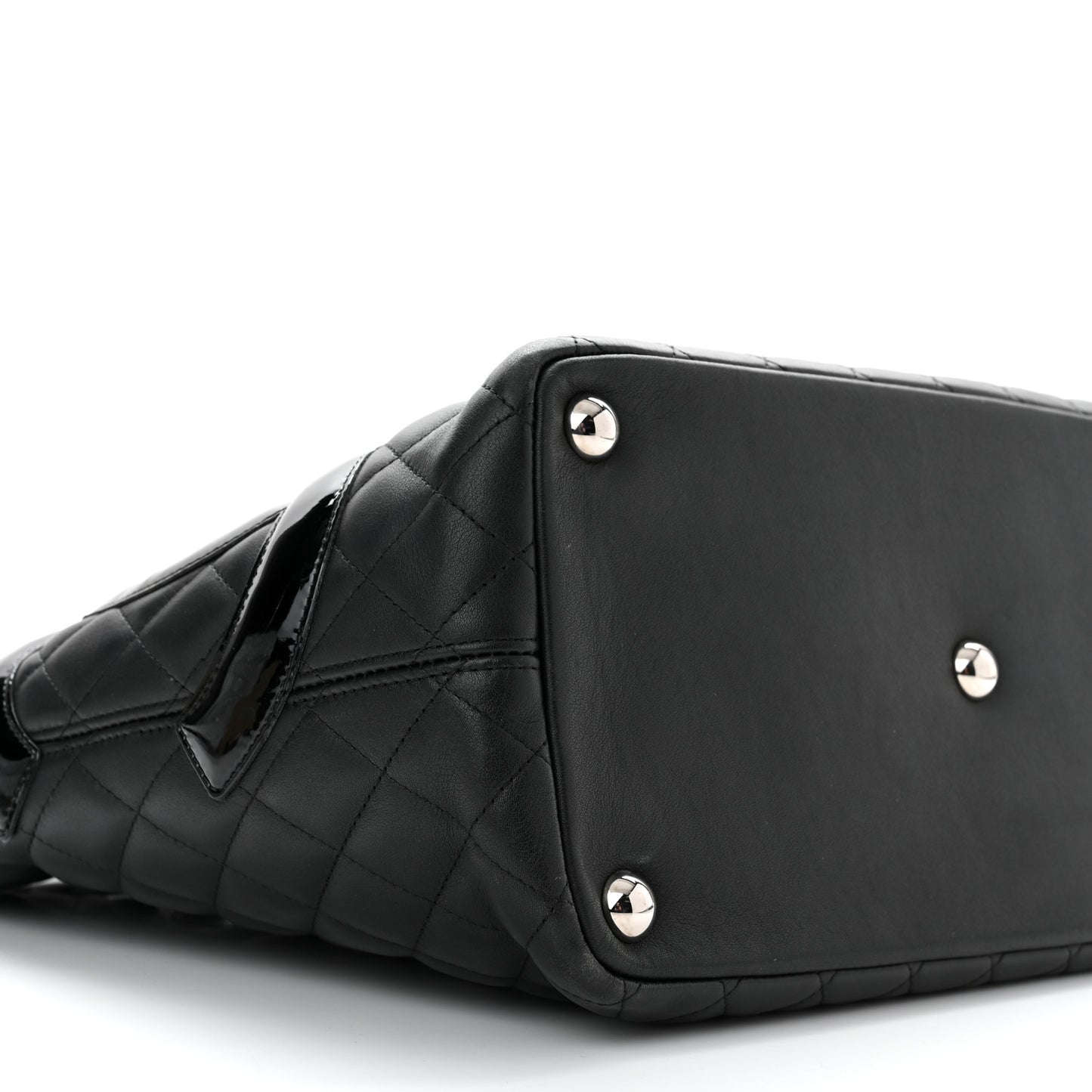 Calfskin Quilted Large Cambon Tote Black