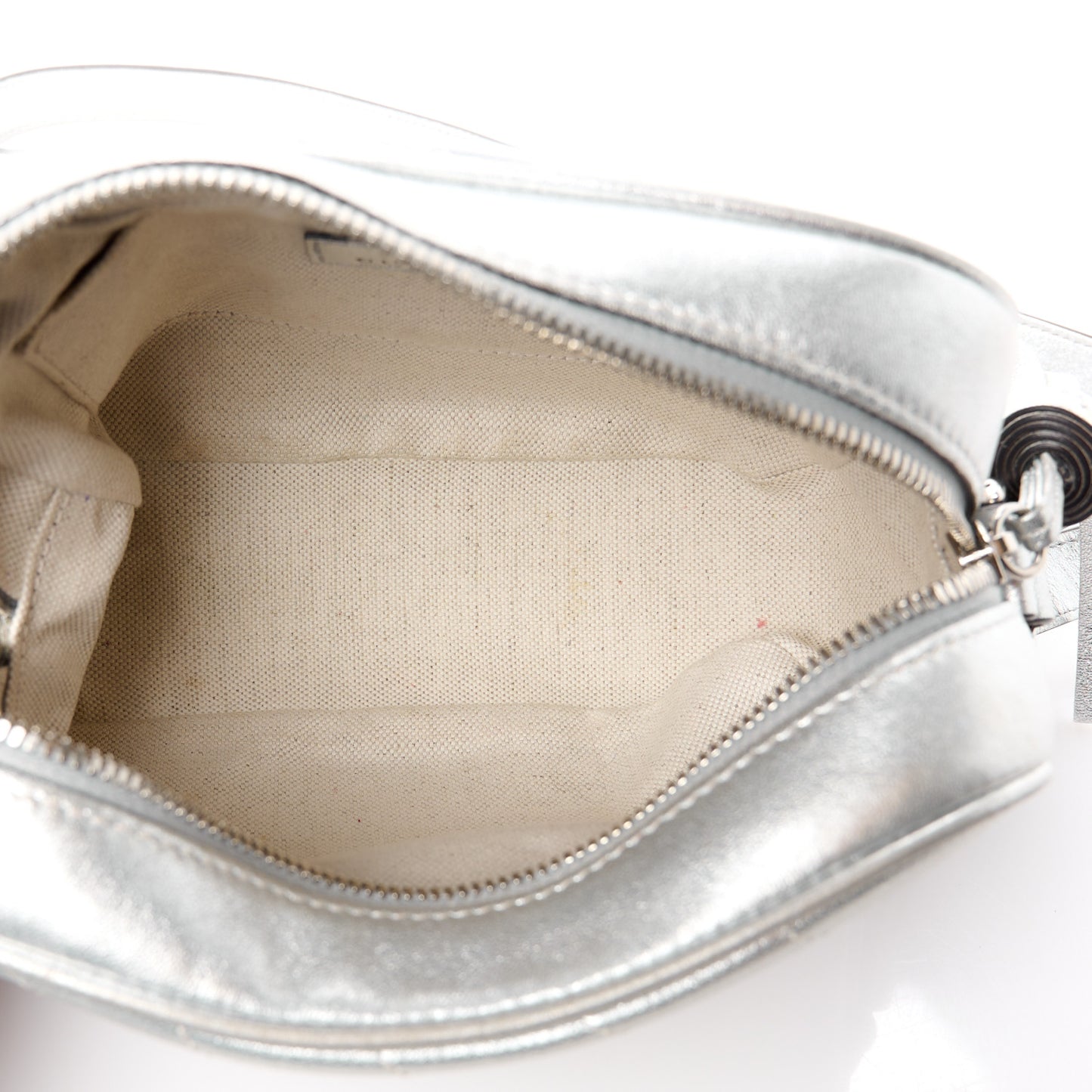 Metallic Sakai Be Green Calfskin Diagonal Stitched Small Blondie Shoulder Bag Silver