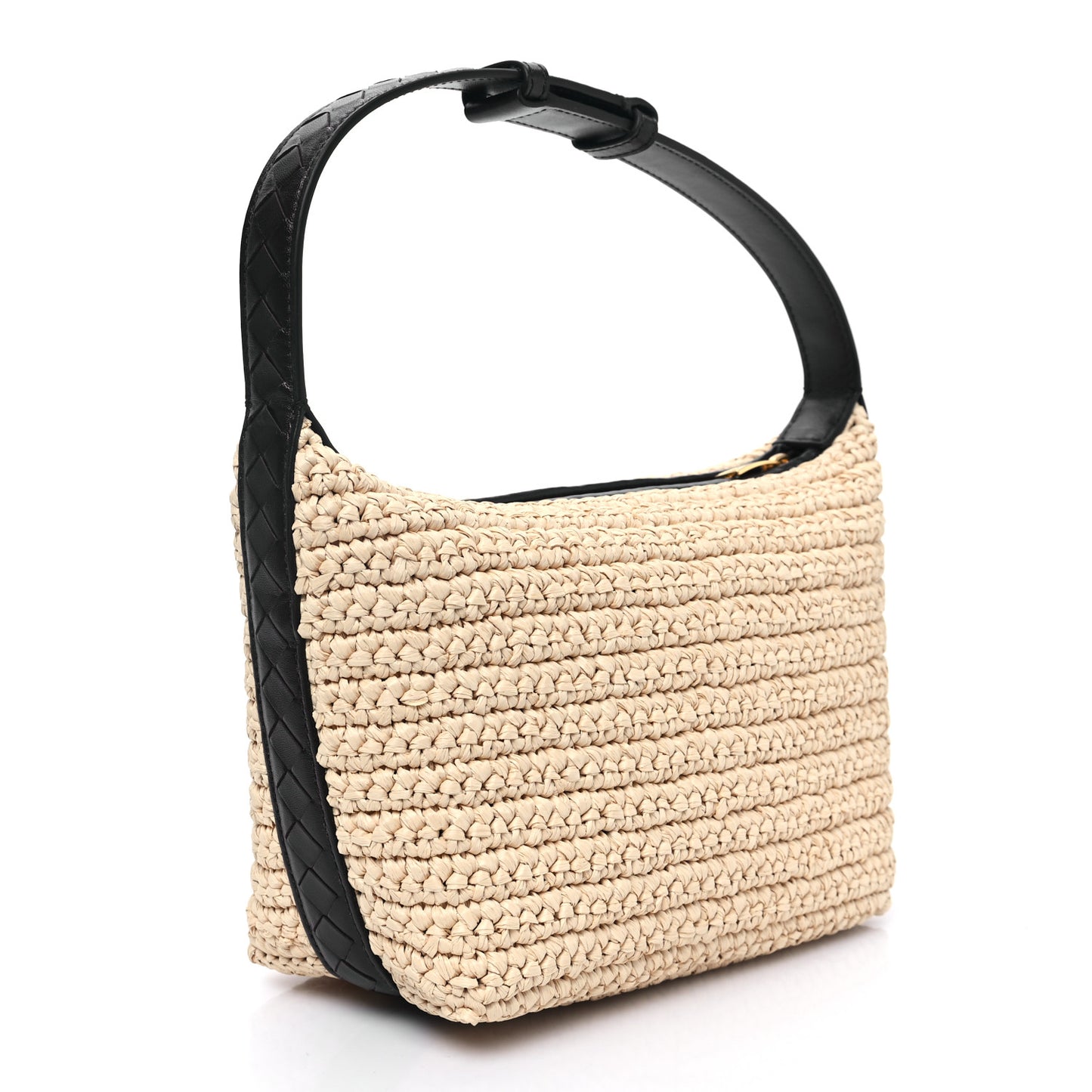 Raffia Woven Nappa Intrecciato Mini Wallace Natural Fondant