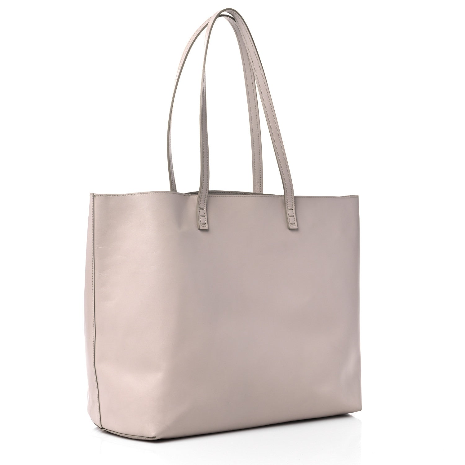Fendi Vitello Ginevra Elaphe Monster Eyes Shopping Tote Grigio Polvere Naturale 3 of 19