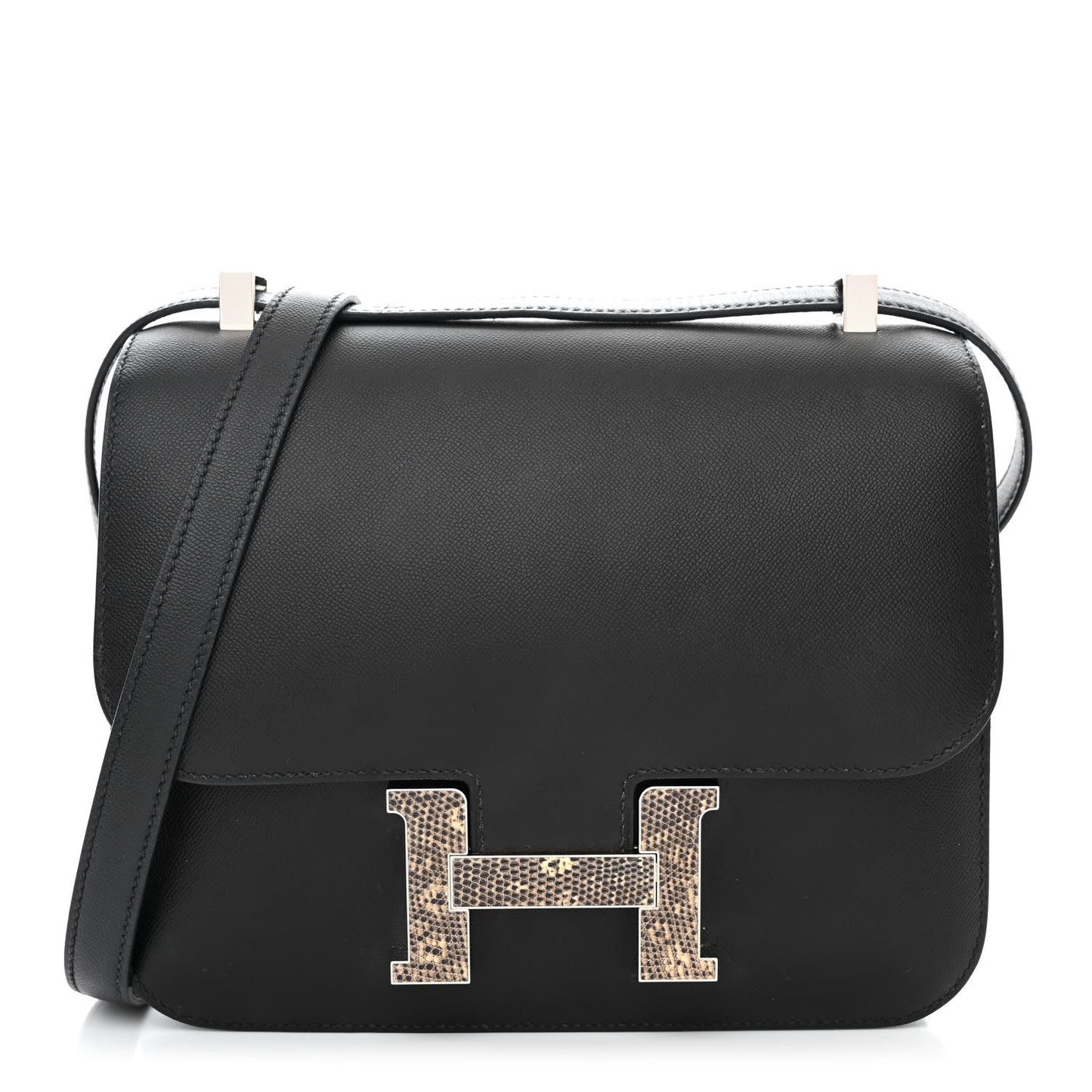 Madame Calfskin Lizard Constance 24 Black Ombre