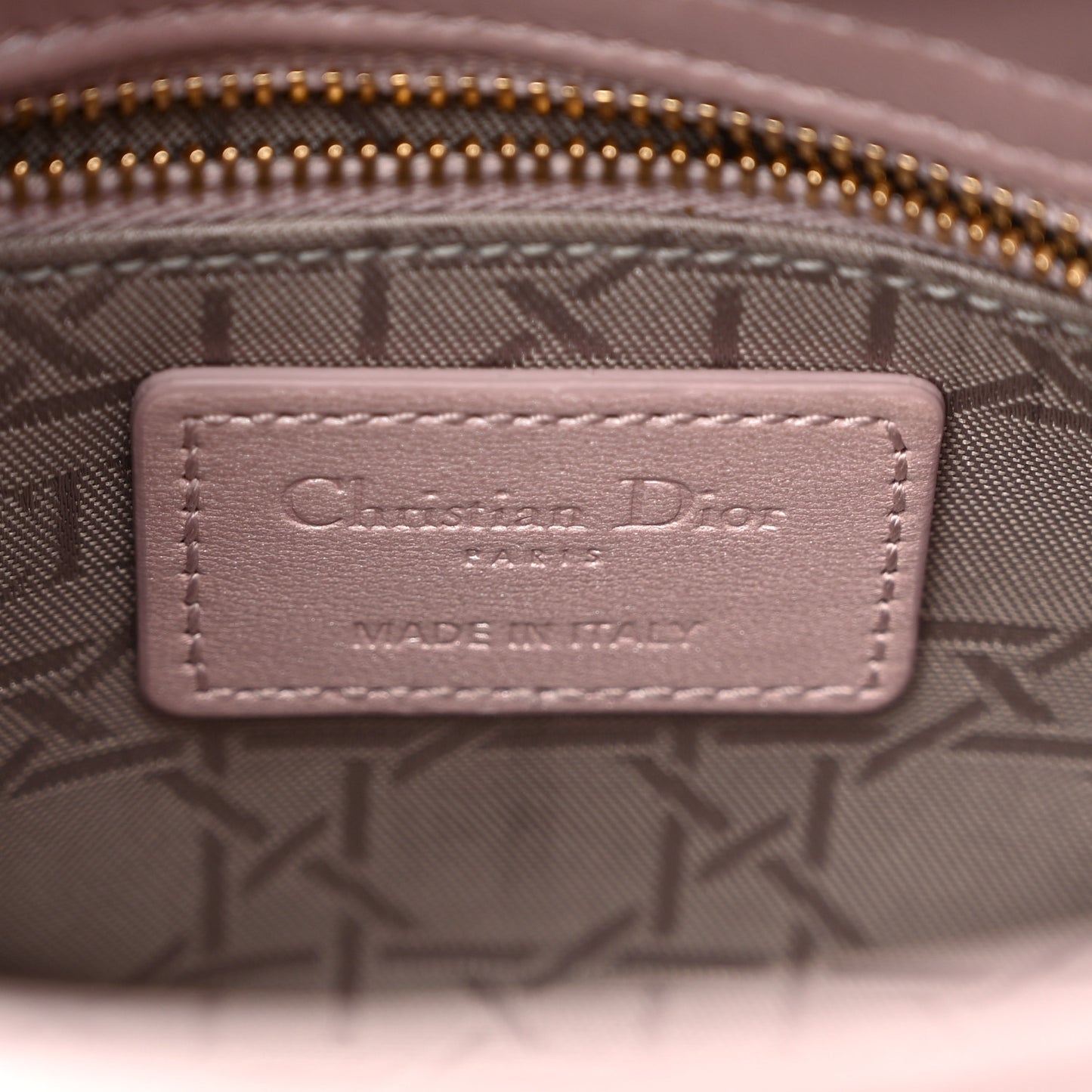 Metallic Lambskin Cannage Mini Lady Dior Lotus