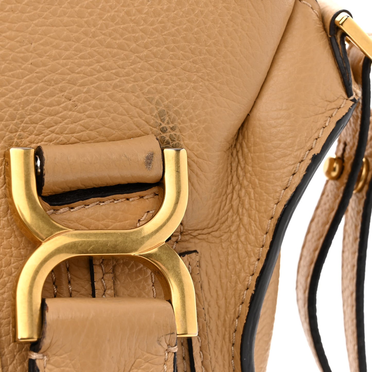 Calfskin Medium Marcie Satchel Sand Shell