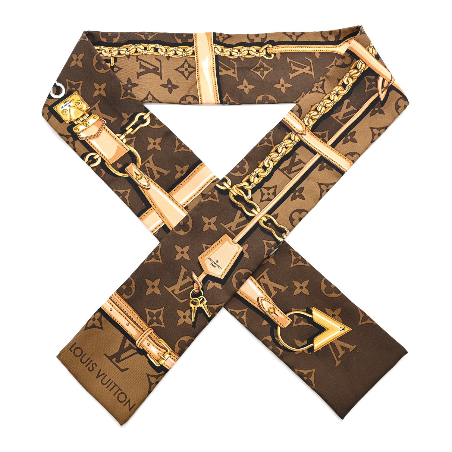 Louis Vuitton Silk Monogram Confidential Bandeau Brown 1844743