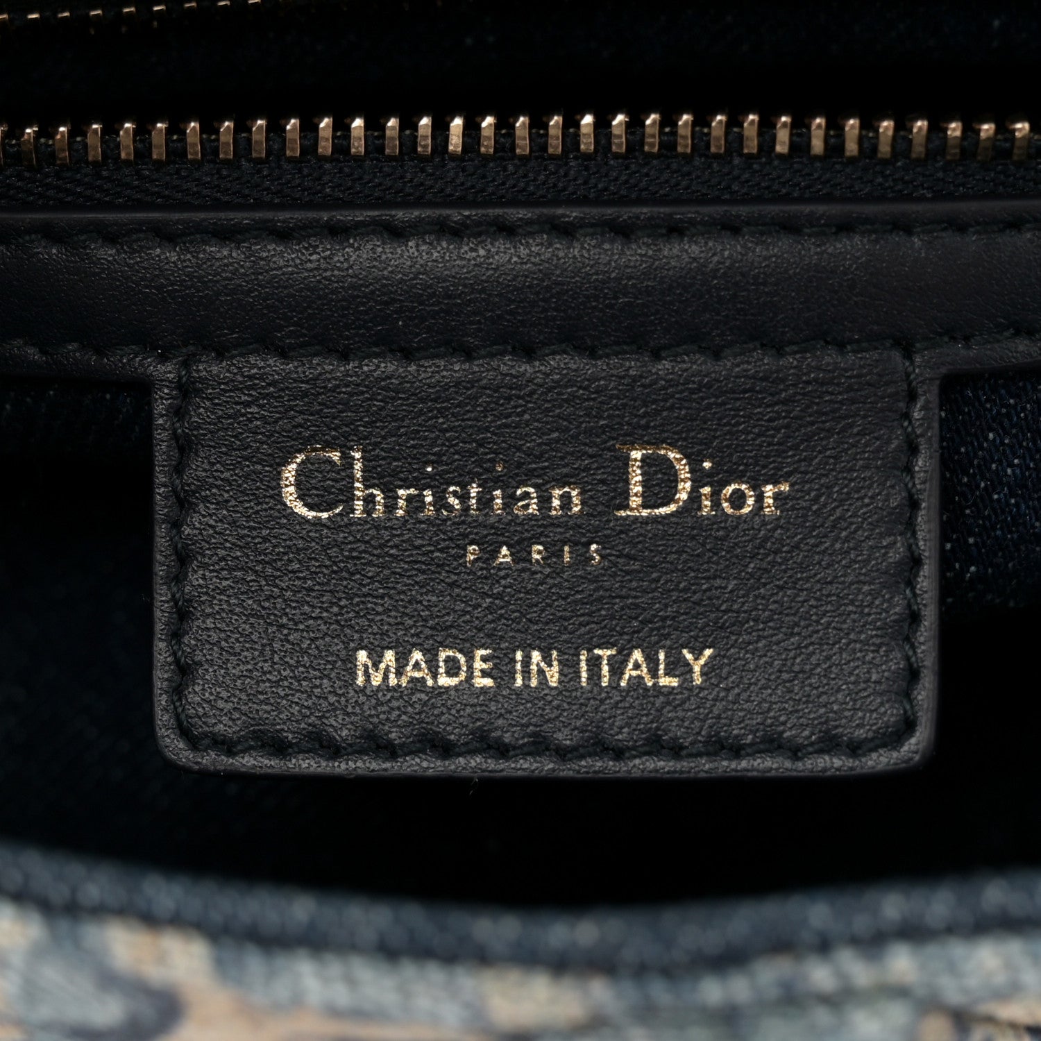 Christian Dior Denim Brocart Embroidered Saddle Bag Blue 6 of 10