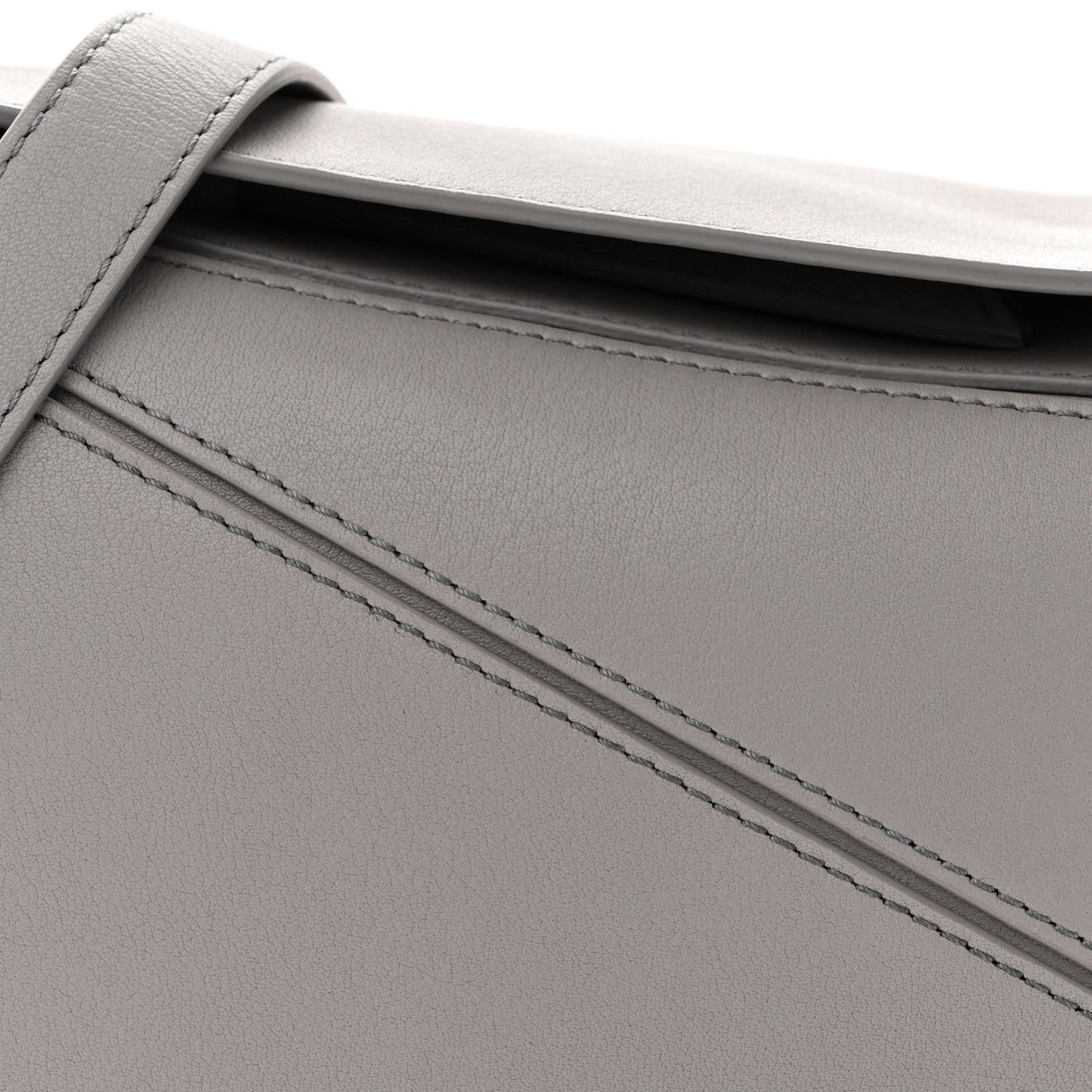 Soft Grained Calfskin Small Puzzle Bag Pearl Grey