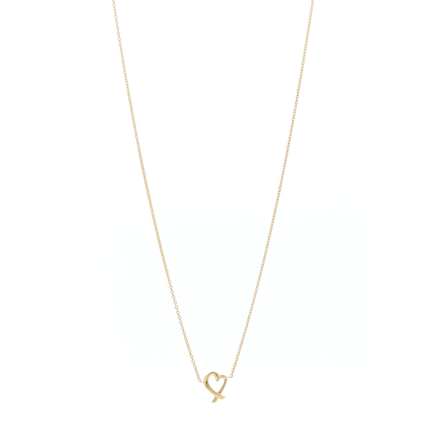 18K Yellow Gold Mini Paloma Picasso Loving Heart Pendant Necklace