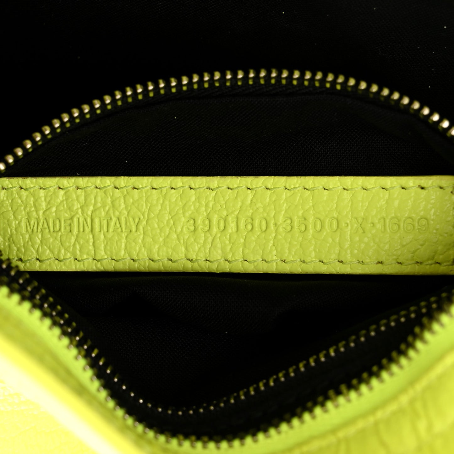 Chevre Silver Metallic Edge Hardware Mini City Acid Green