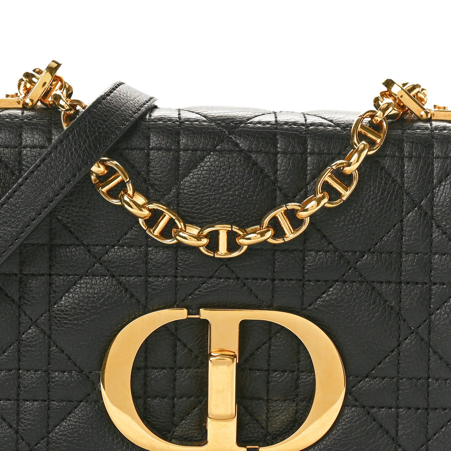 Calfskin Cannage Small Caro Bag Black