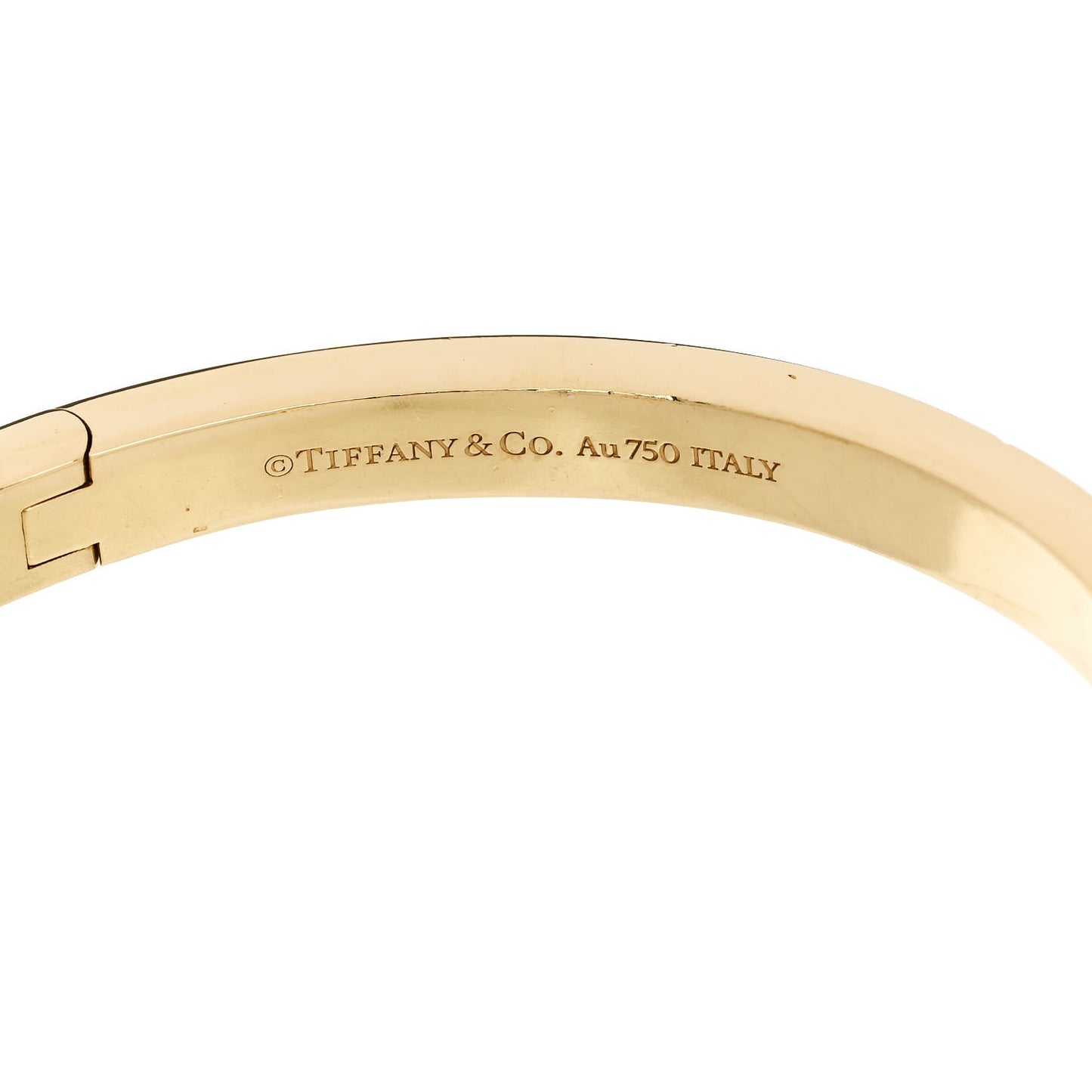 18K Yellow Gold Wide T T1 Hinged Bangle Bracelet