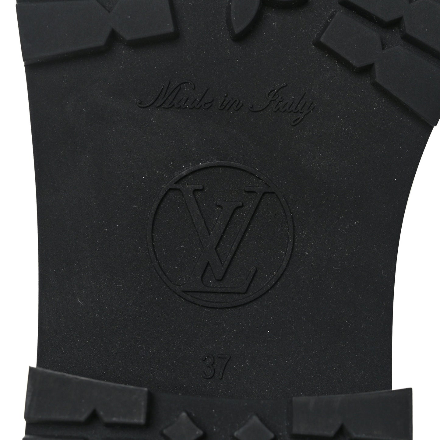 Rubber Embossed Monogram Drops Flat Half Boots 37 Black