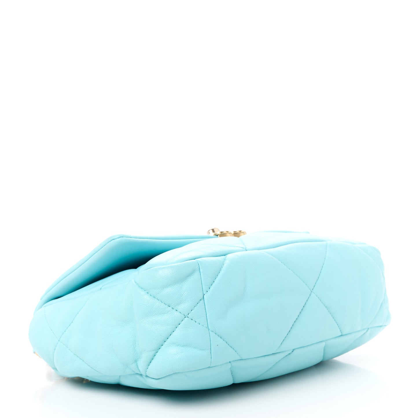Lambskin Quilted Medium Chanel 19 Flap Light Blue