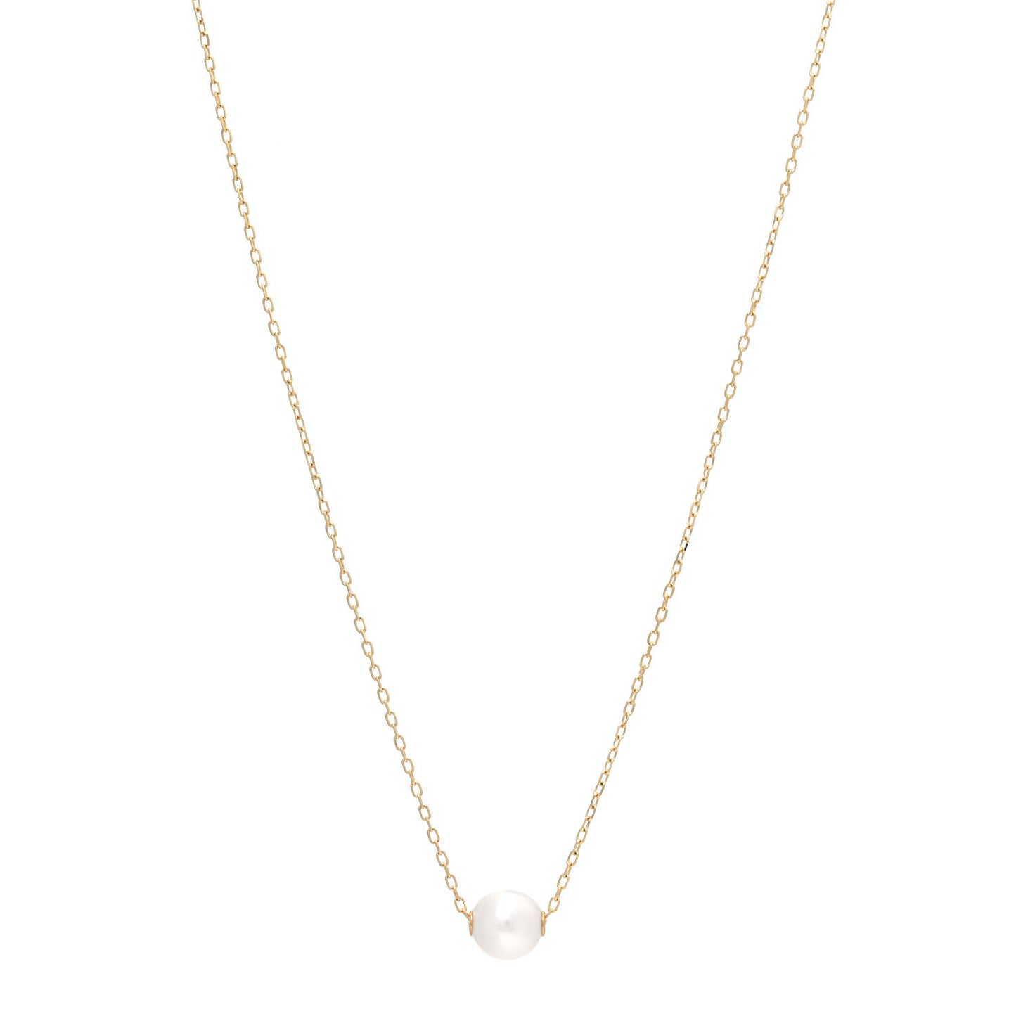 18K Yellow Gold Akoya Pearl 8-8.5mm Single Pendant Necklace