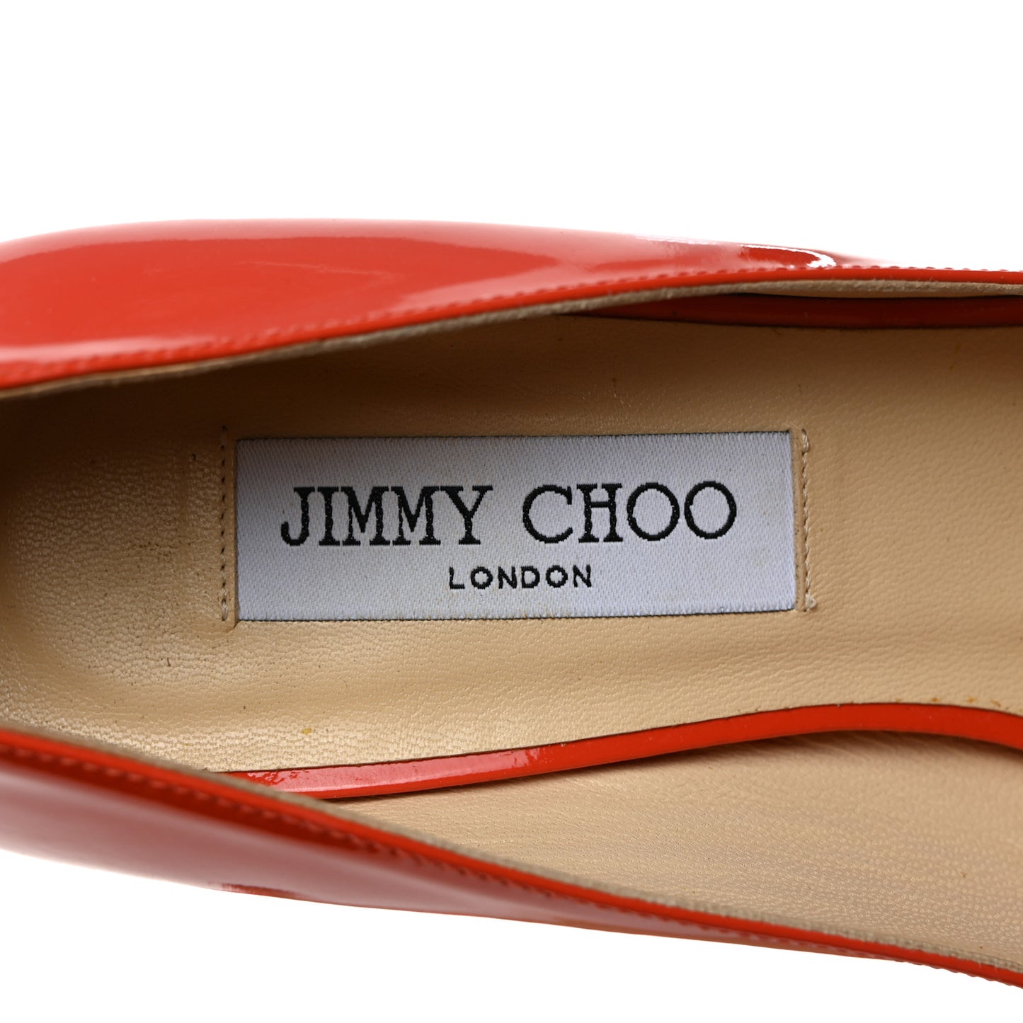 Patent Calfskin Crown 120 Peep Toe Platform Pumps 38 Tangerine