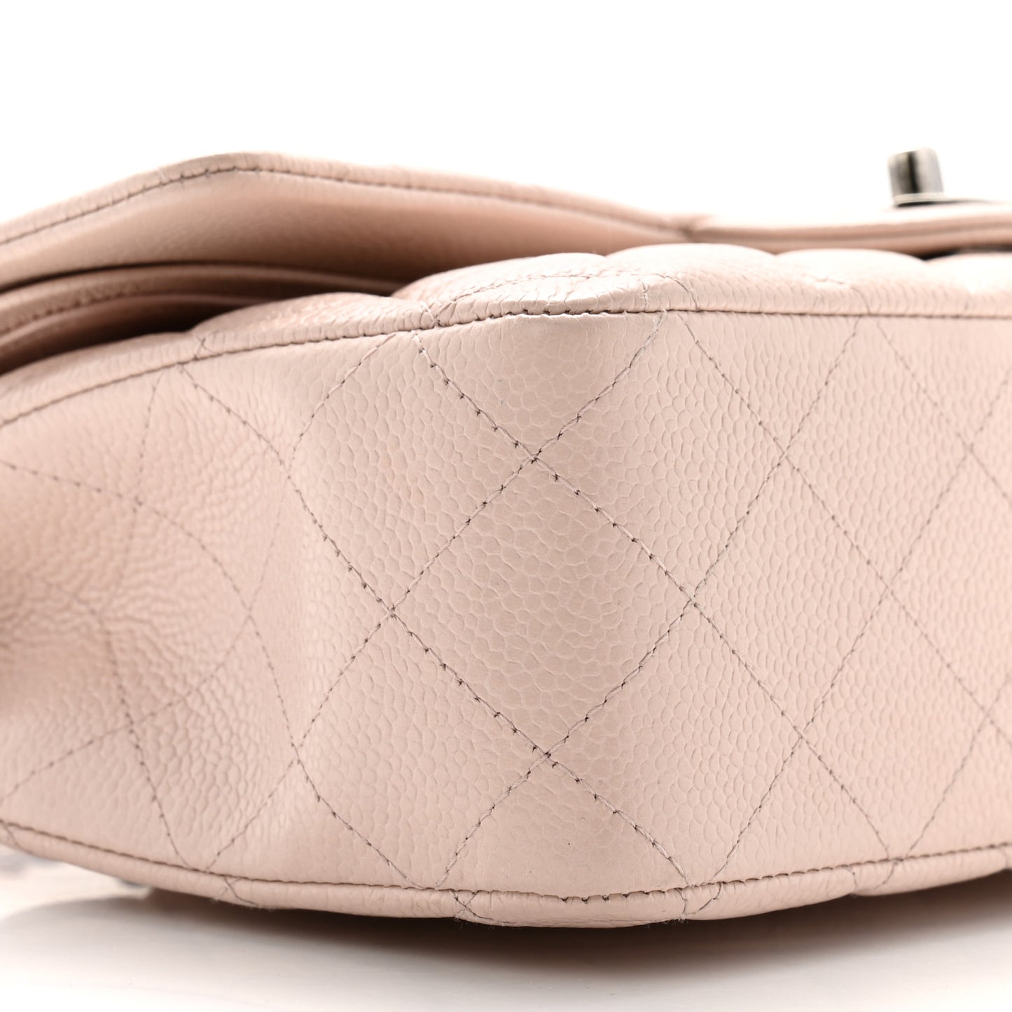Caviar Quilted Medium Double Flap Light Pink