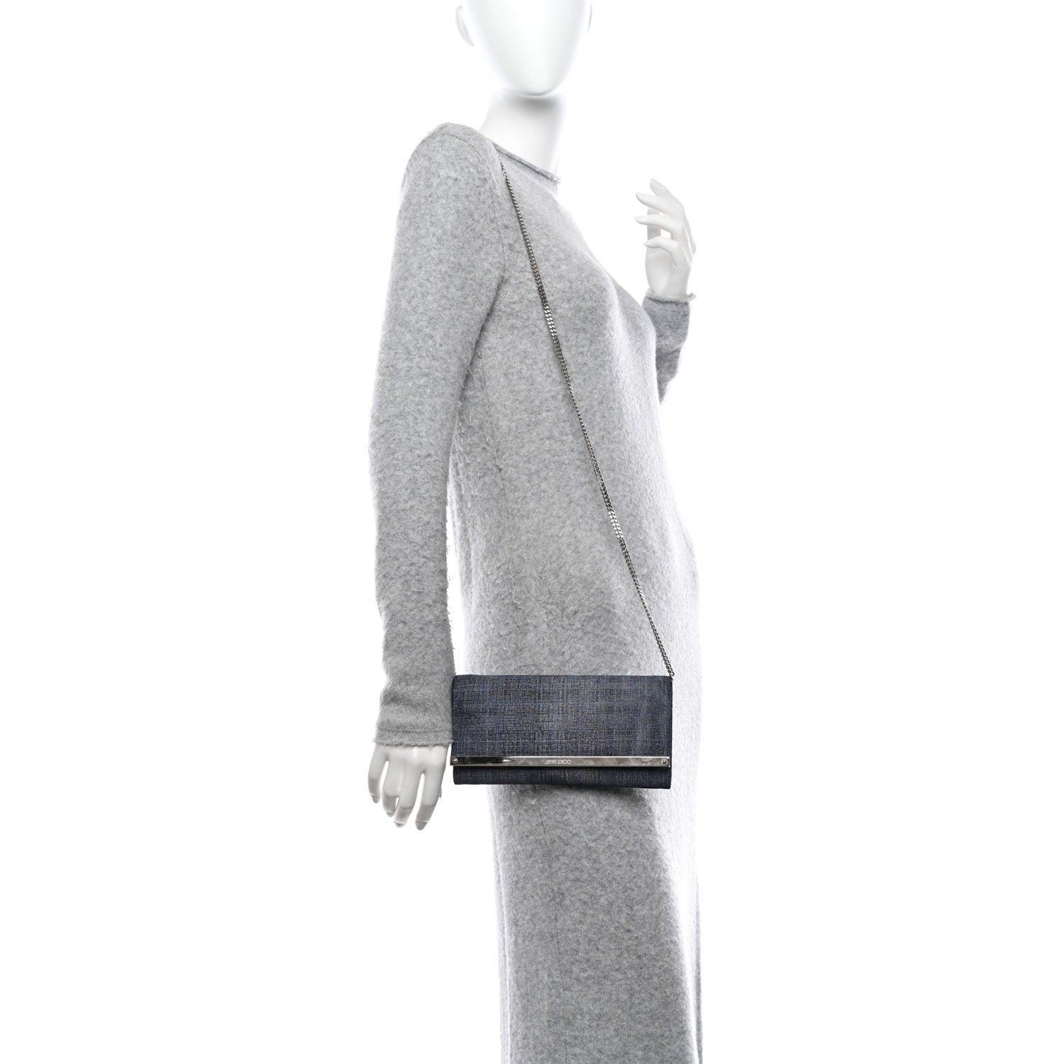 Jimmy Choo Denim Milla Clutch Blue 2 of 11