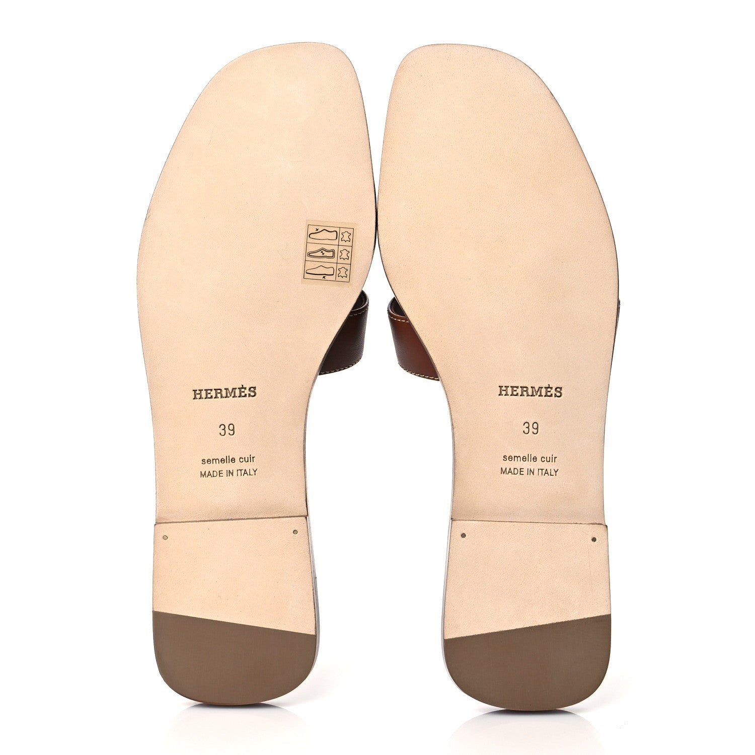 Hermes Box Calfskin Oran Sandals 39 Gold 5 of 9