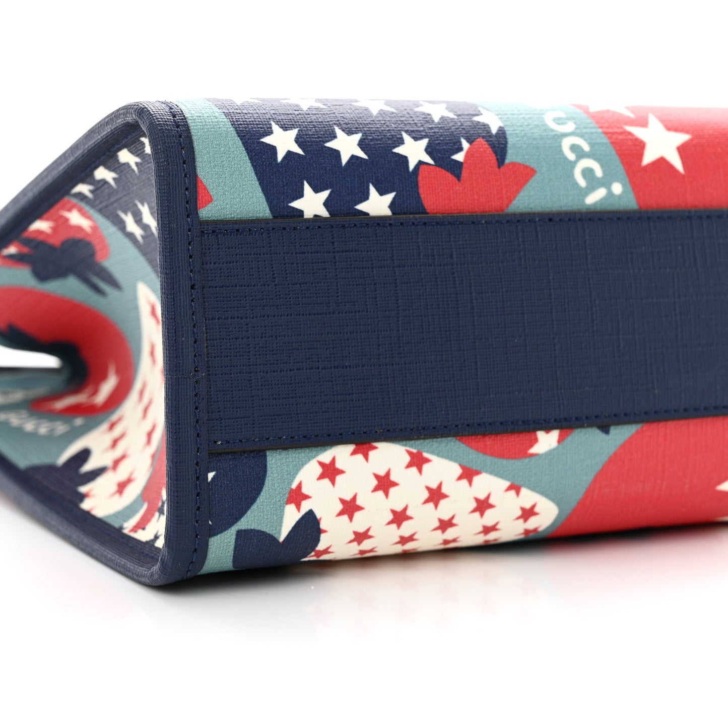 Coated Canvas Strawberry Stars Childrens Tote Red White Blue