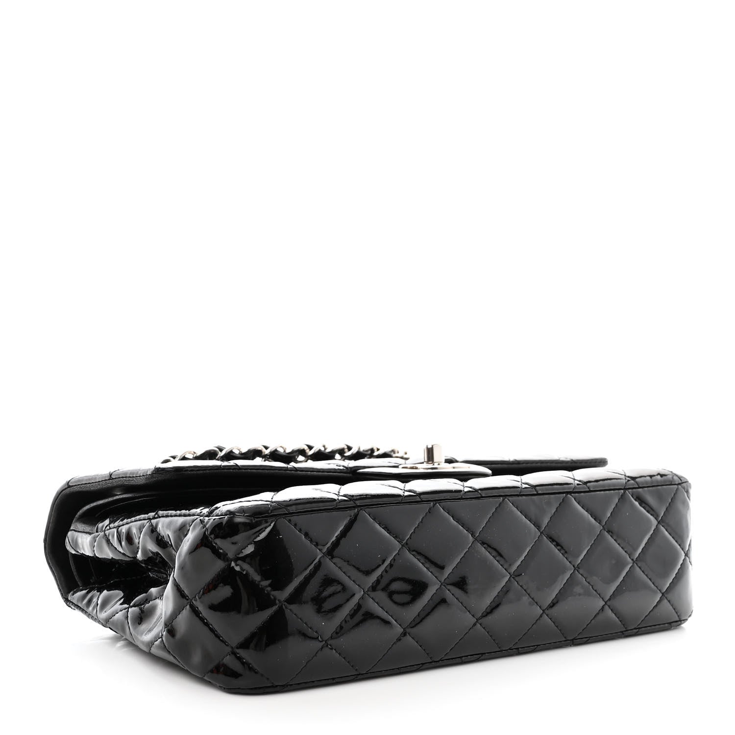 Chanel Patent Quilted Medium Double Flap Black 4 of 13