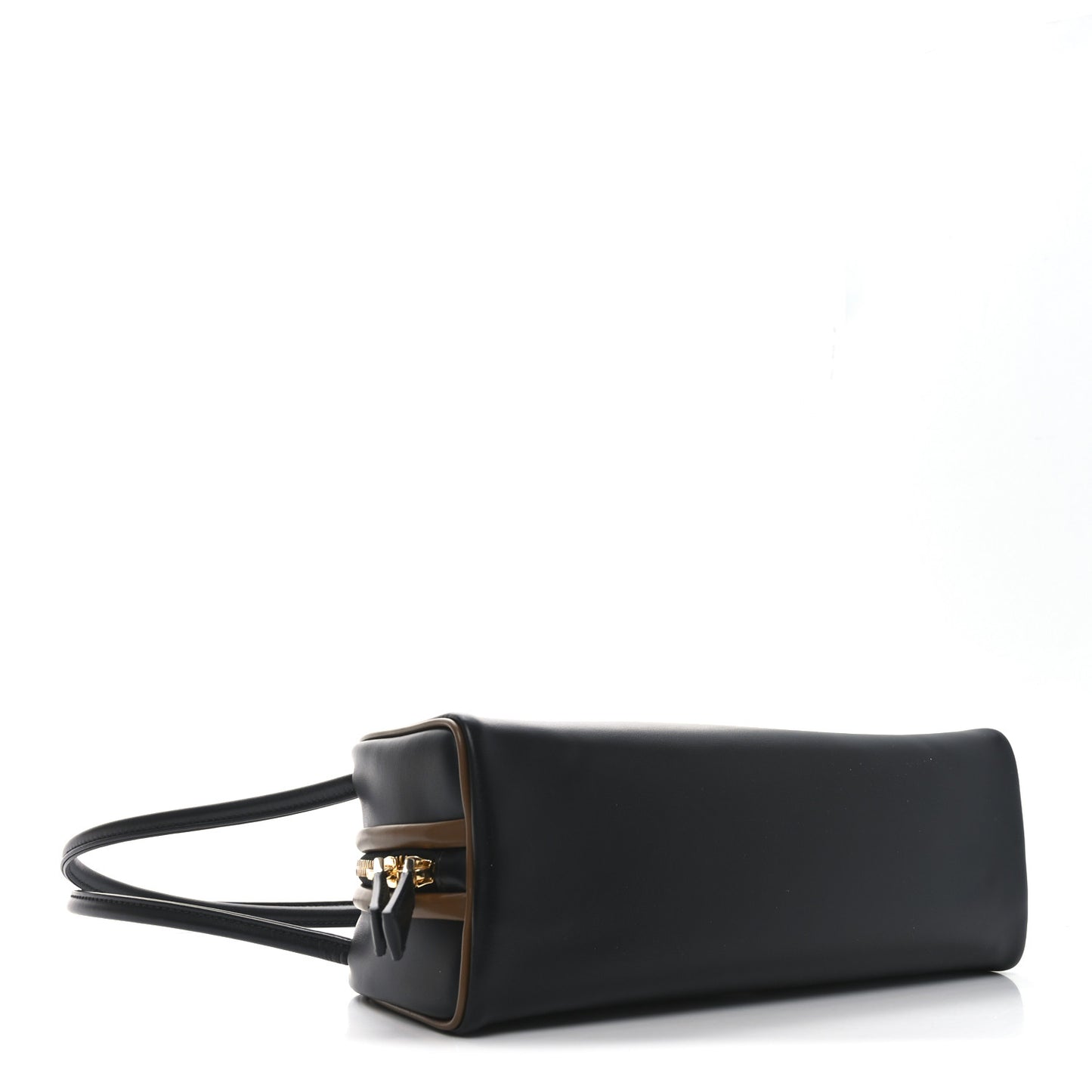 Soft Calfskin Swing Shoulder Bag Black Hazelnut